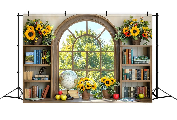 Back To School Photo Backdrop Sunny Window Study Backdrop GQ6-119