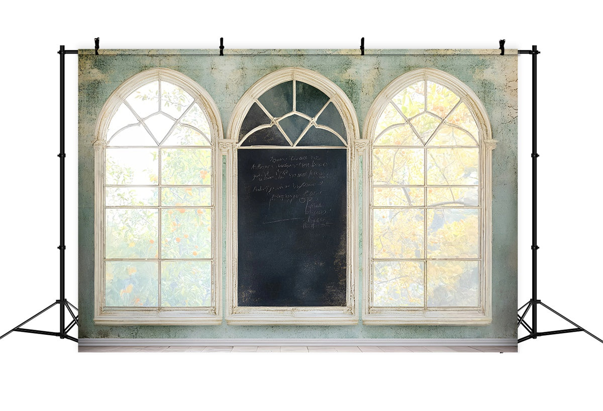 Back To School Photo Backdrop Vintage Arch Window Backdrop GQ6-123