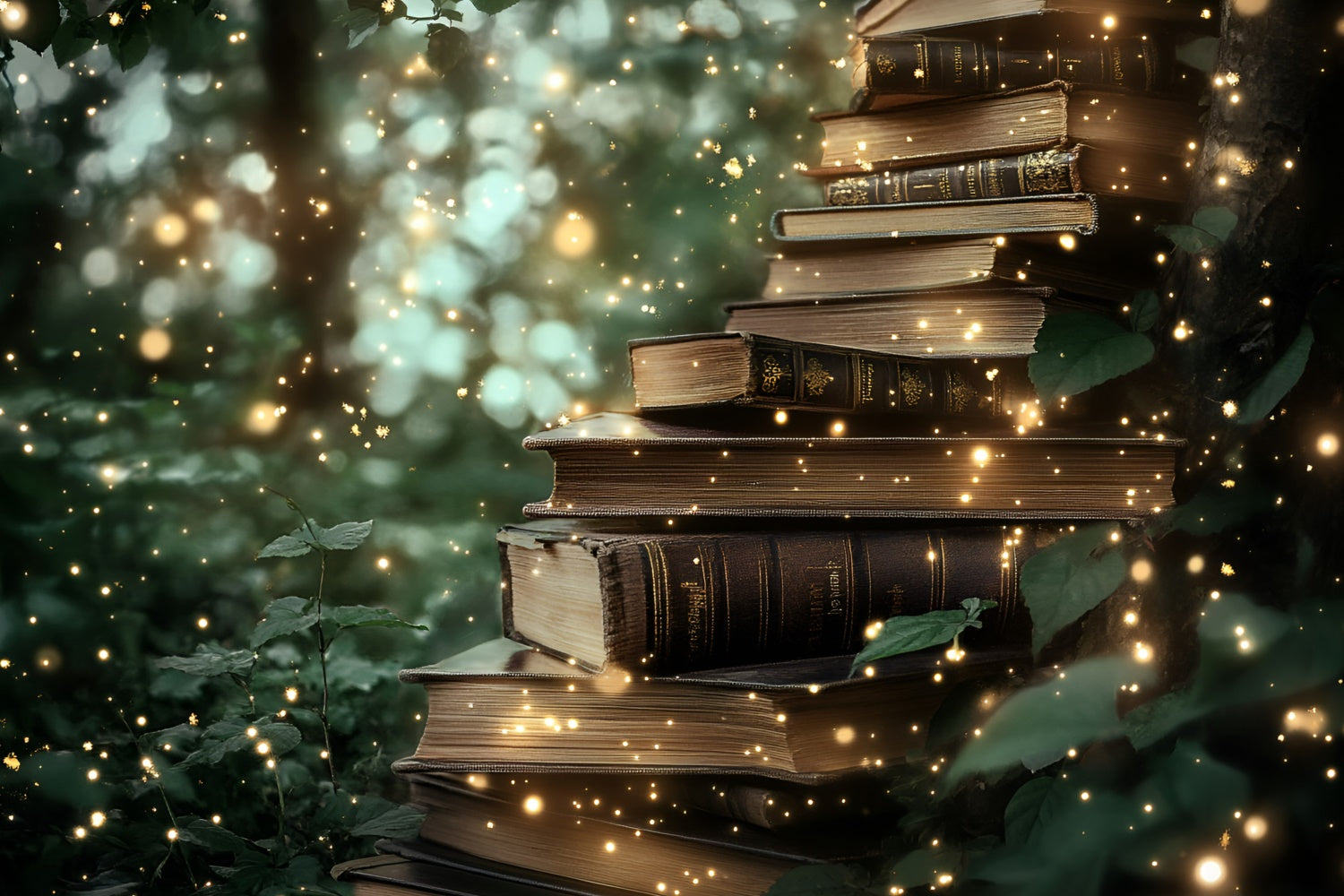 Back To School Backdrop Enchanted Book Glade Backdrop GQ6-128