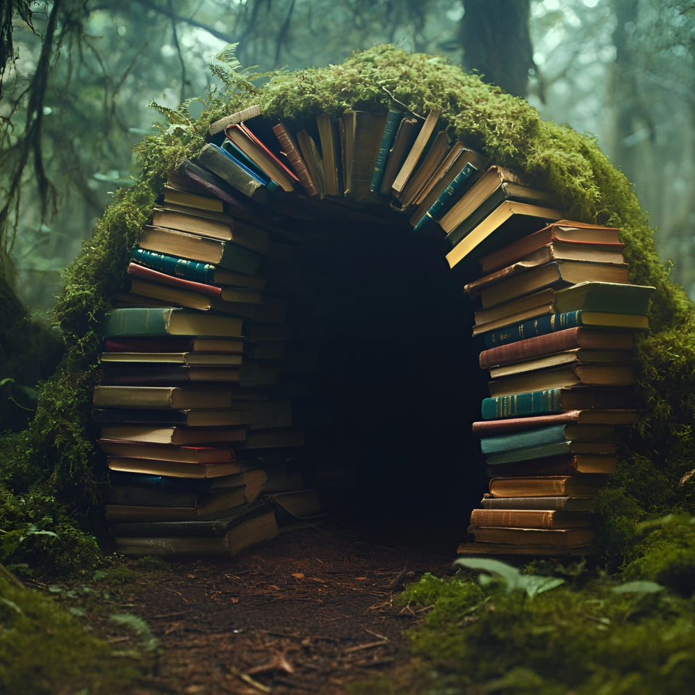 Back To School Photo Backdrop Mossy Library Portal Backdrop GQ6-131