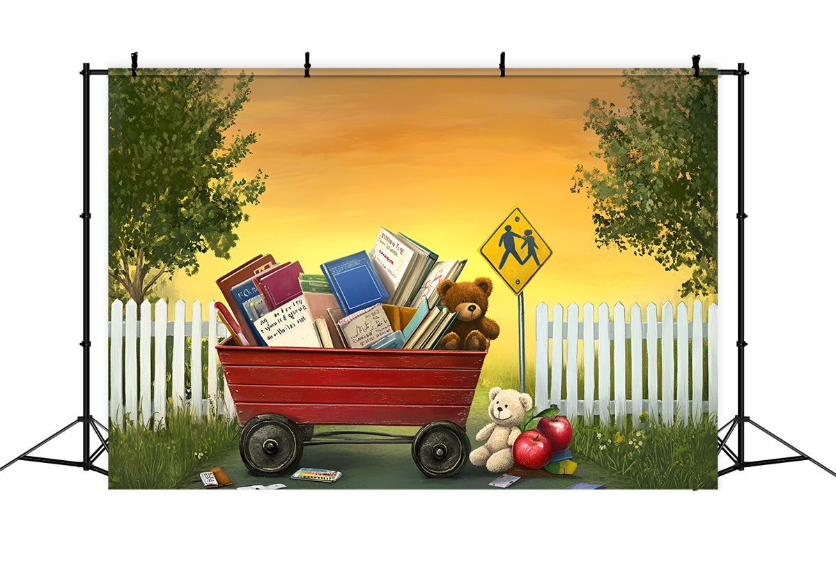 Back To School Backdrop Books Bears Welcome Backdrop GQ6-132
