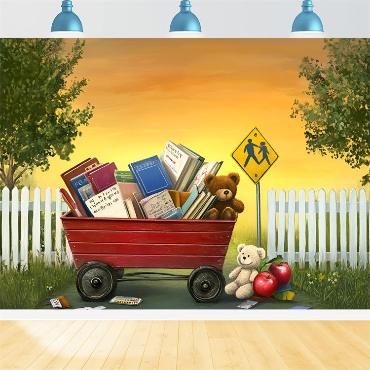 Back To School Backdrop Books Bears Welcome Backdrop GQ6-132