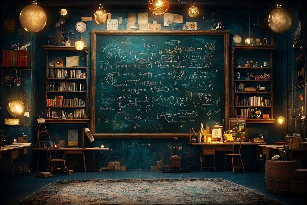 Chalkboard Photo Backdrop Vintage Scholar Room Backdrop GQ6-144
