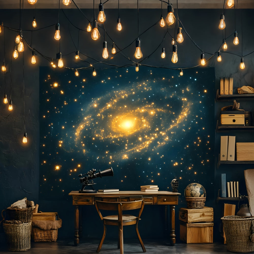 Back To School Backdrop Glowing Galaxy Study Backdrop GQ6-149