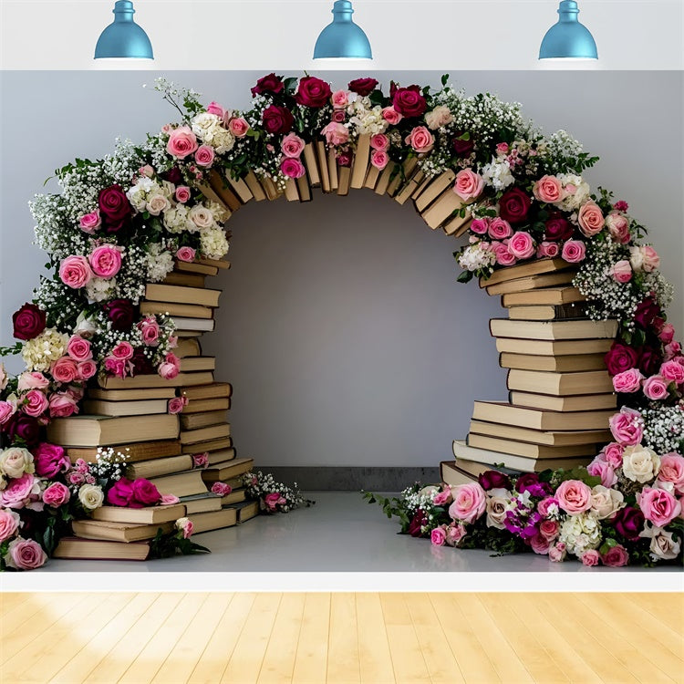 Back To School Photo Backdrop Book Blooms Archway Backdrop GQ6-155