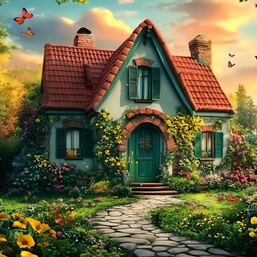 Back To School Backdrops Fairytale Floral Study Backdrop GQ6-157