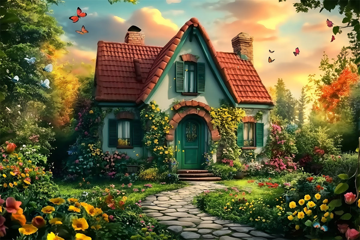 Back To School Backdrops Fairytale Floral Study Backdrop GQ6-157