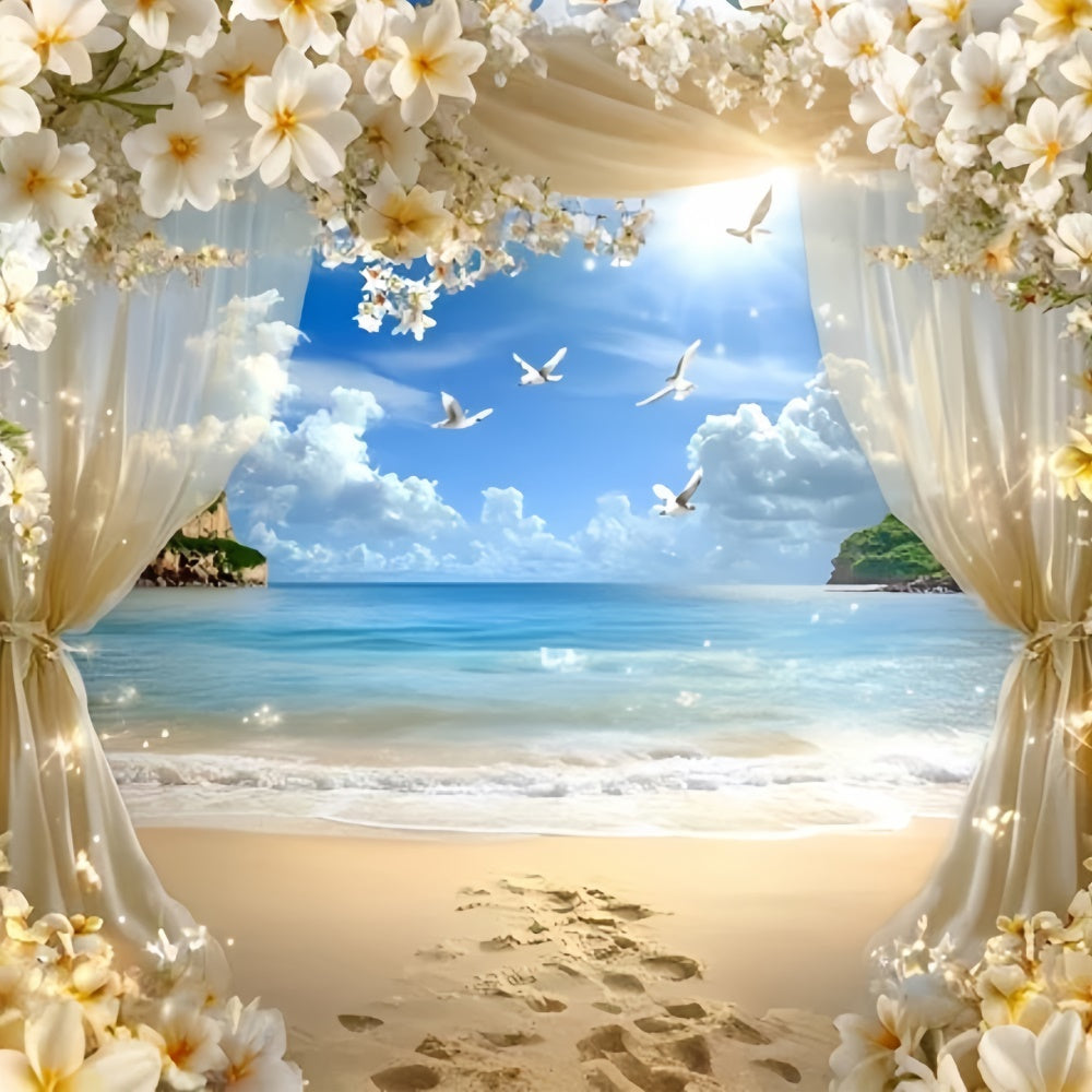 Beach Theme Backdrop Dream Island Horizon Summer Backdrop GQ6-49