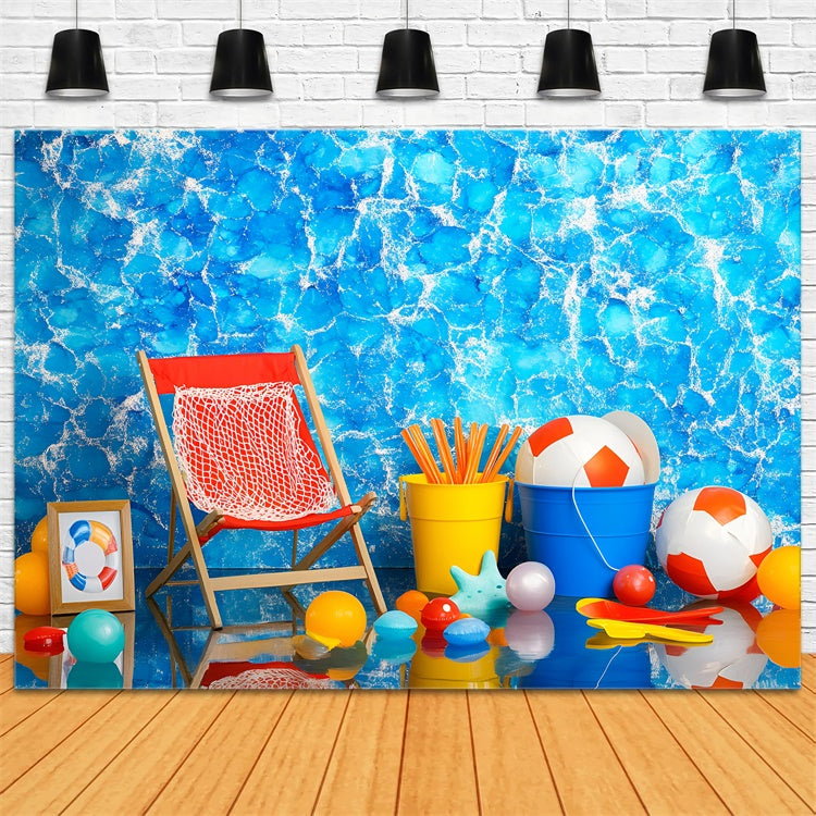 Summer Photo Backdrop Seaside Toyland Vibes Backdrop GQ6-55
