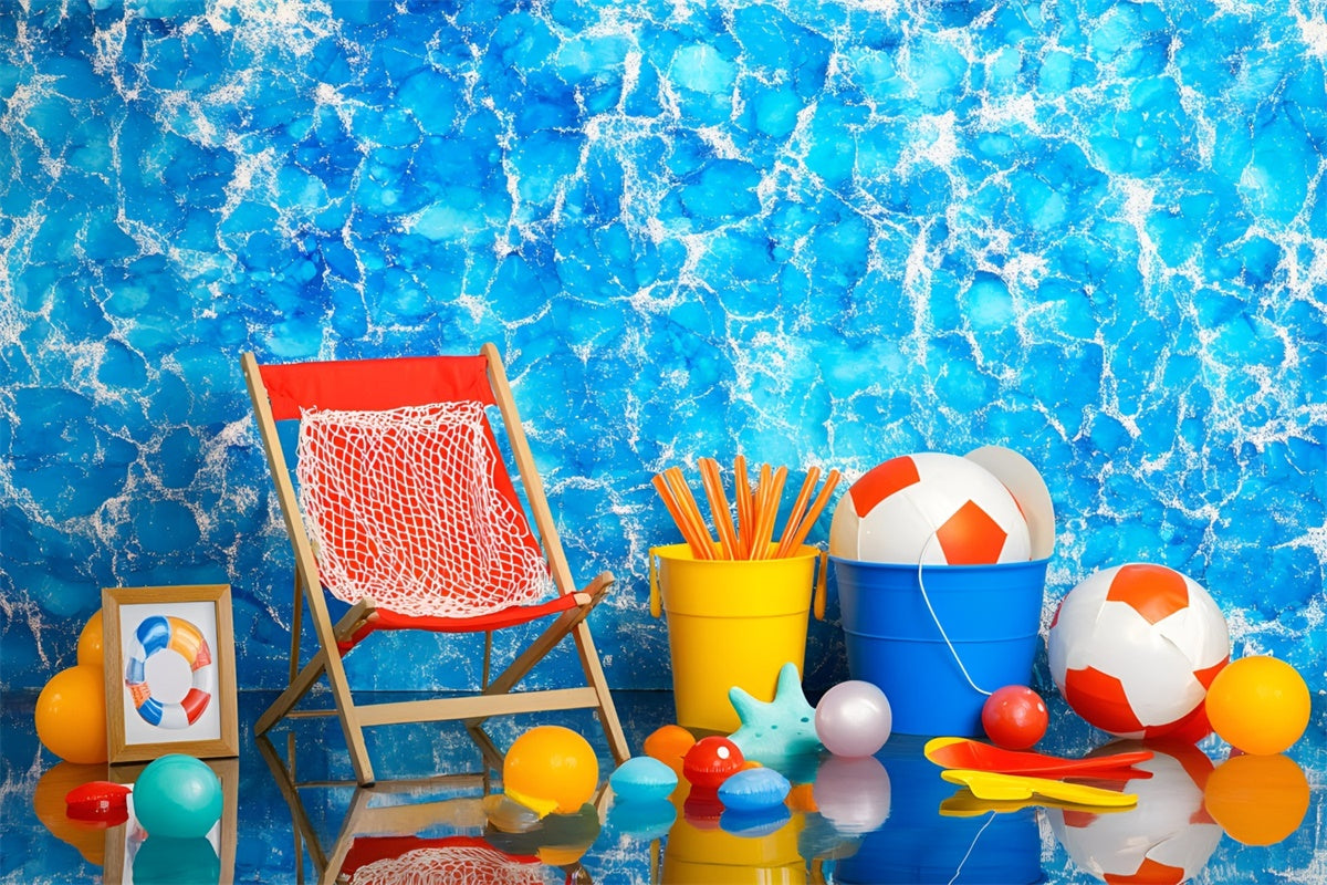 Summer Photo Backdrop Seaside Toyland Vibes Backdrop GQ6-55