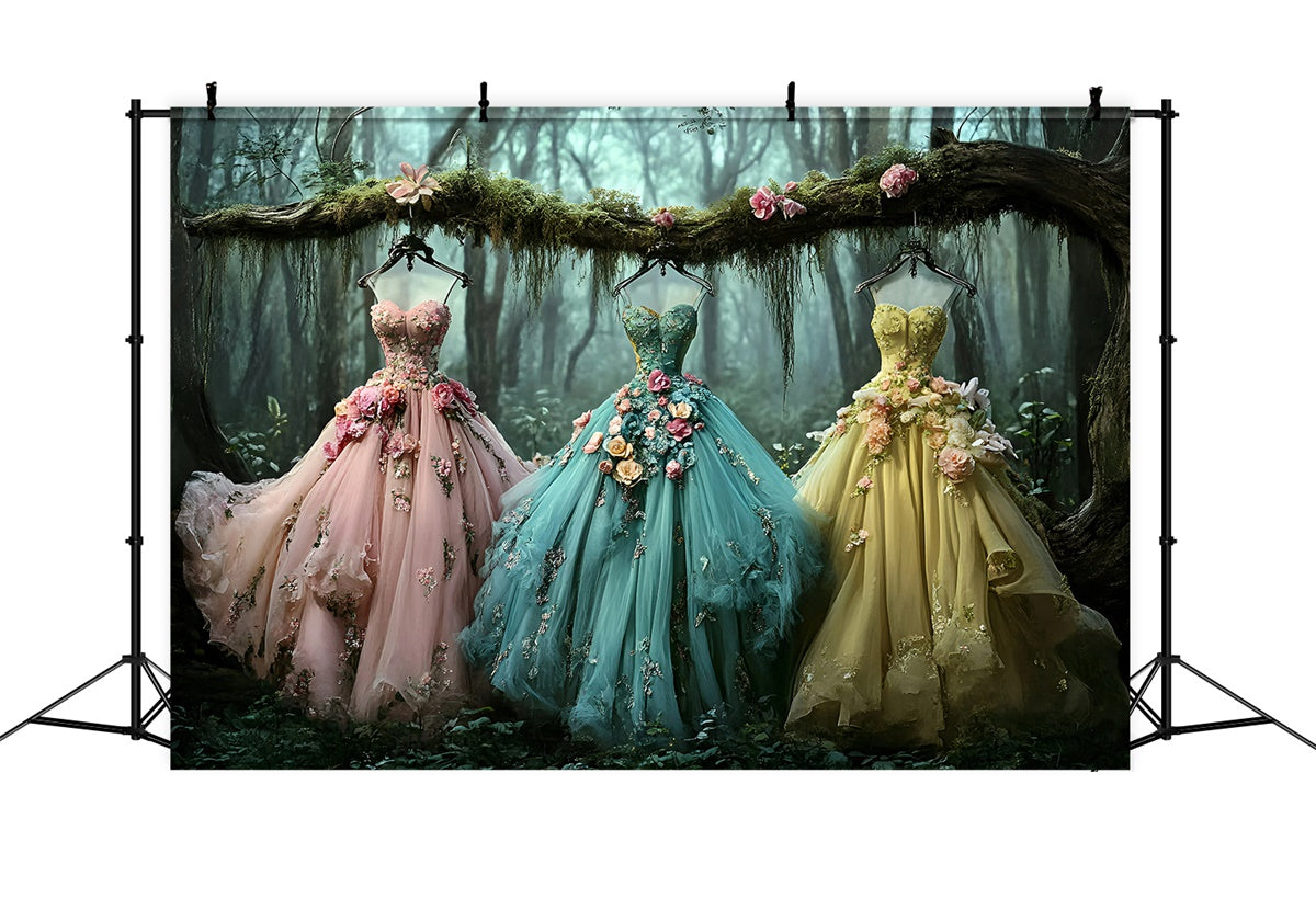Enchanted Forest Backdrop Fairytale Forest Gowns Summer Backdrops GQ6-59