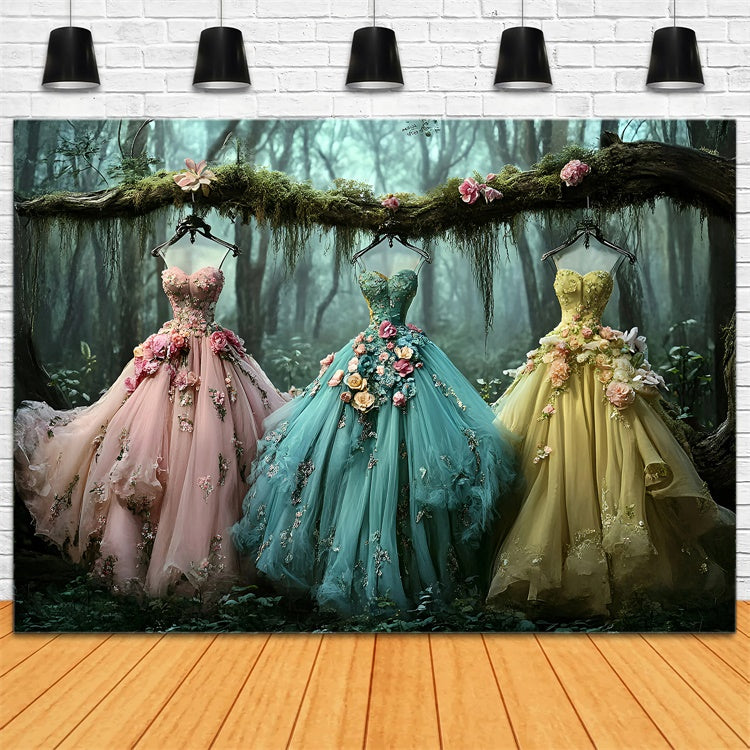 Enchanted Forest Backdrop Fairytale Forest Gowns Summer Backdrops GQ6-59