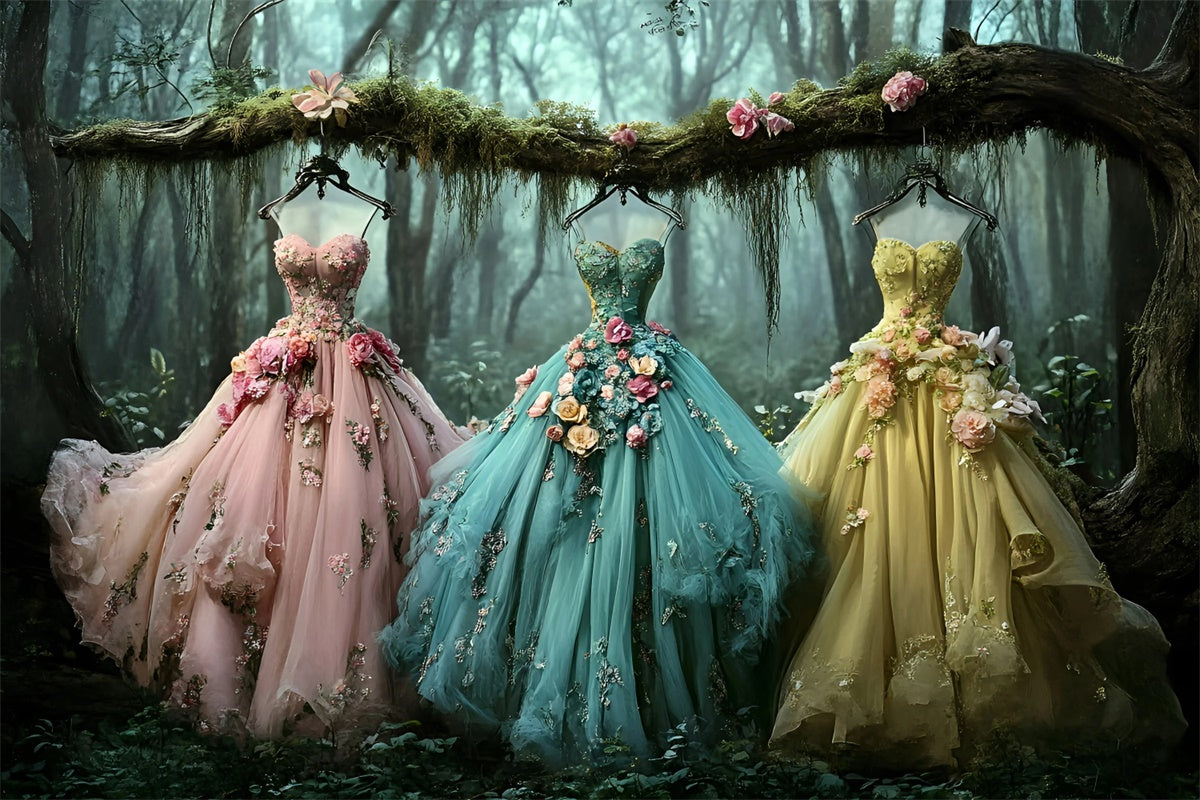 Enchanted Forest Backdrop Fairytale Forest Gowns Summer Backdrops GQ6-59