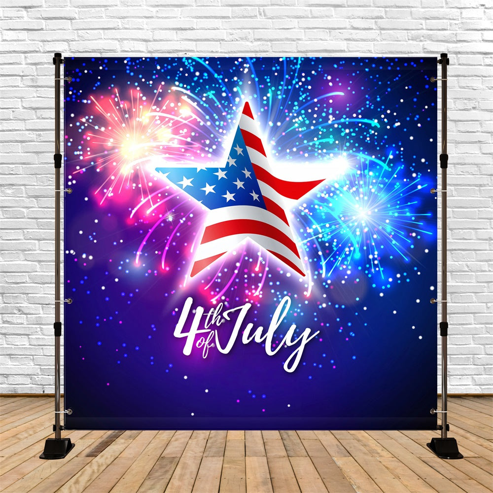 4th of July Firework Backdrop Patriotic Sparkle Night Backdrop GQ6-66