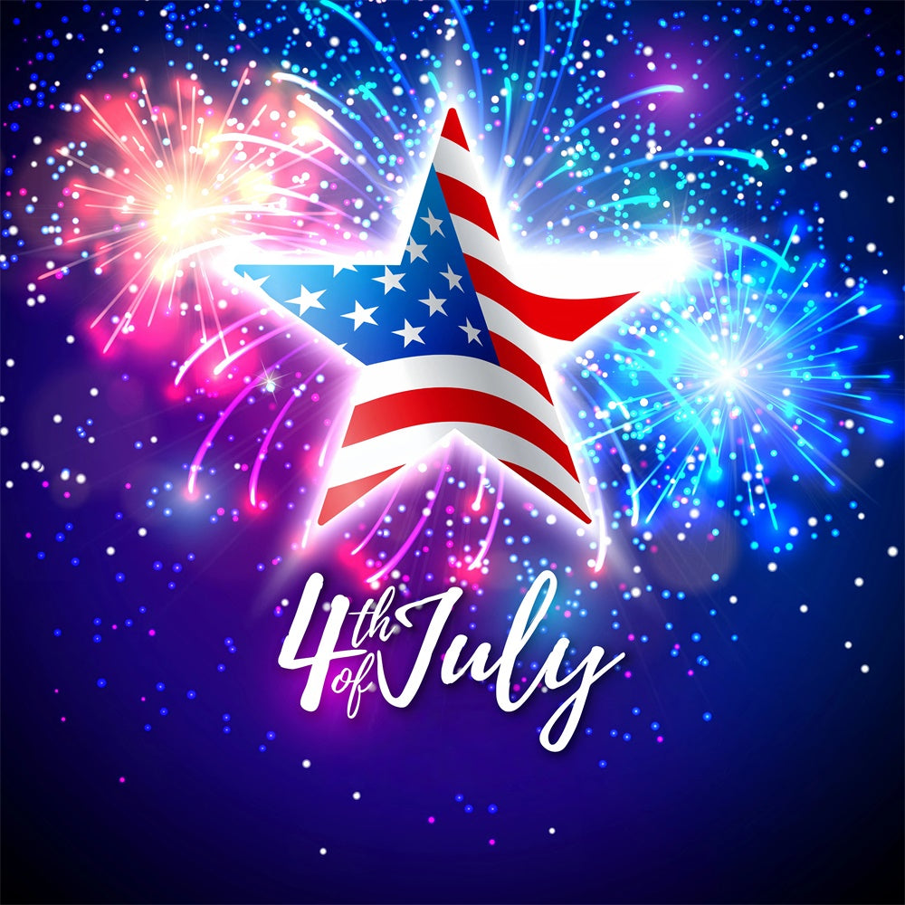 4th of July Firework Backdrop Patriotic Sparkle Night Backdrop GQ6-66