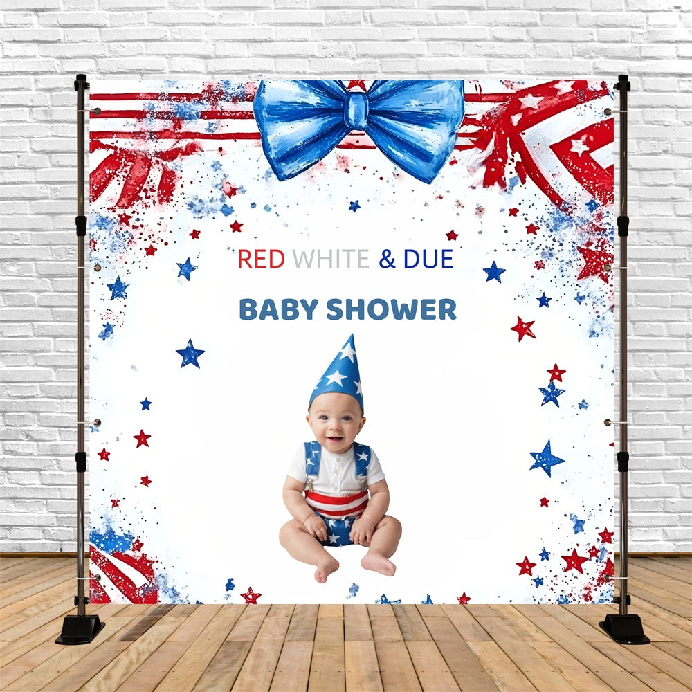 Baby Shower Backdrop Patriotic Baby Personalized Independence Day Backdrop GQ6-87