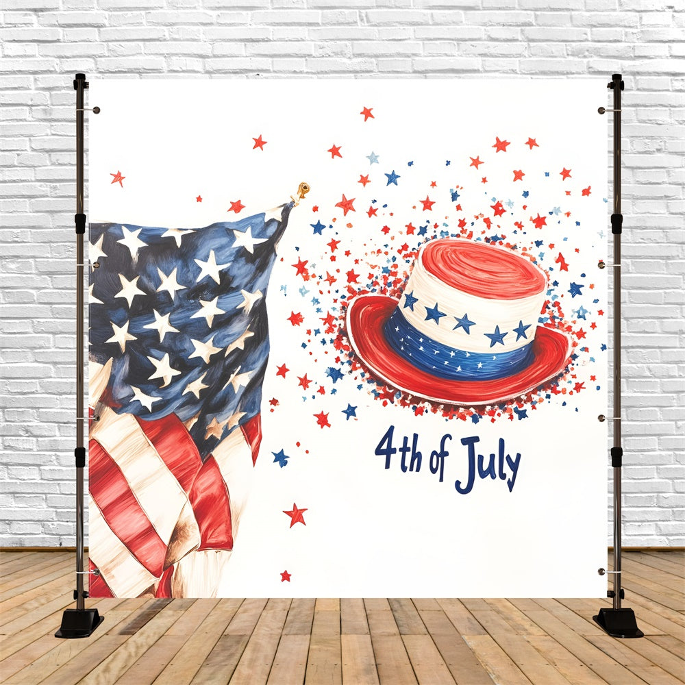 American Flag Backdrop Freedom Fest Watercolor Hat Backdrop GQ6-98