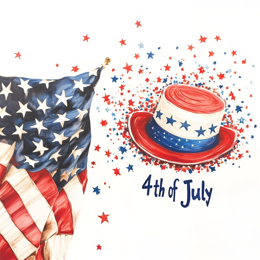American Flag Backdrop Freedom Fest Watercolor Hat Backdrop GQ6-98