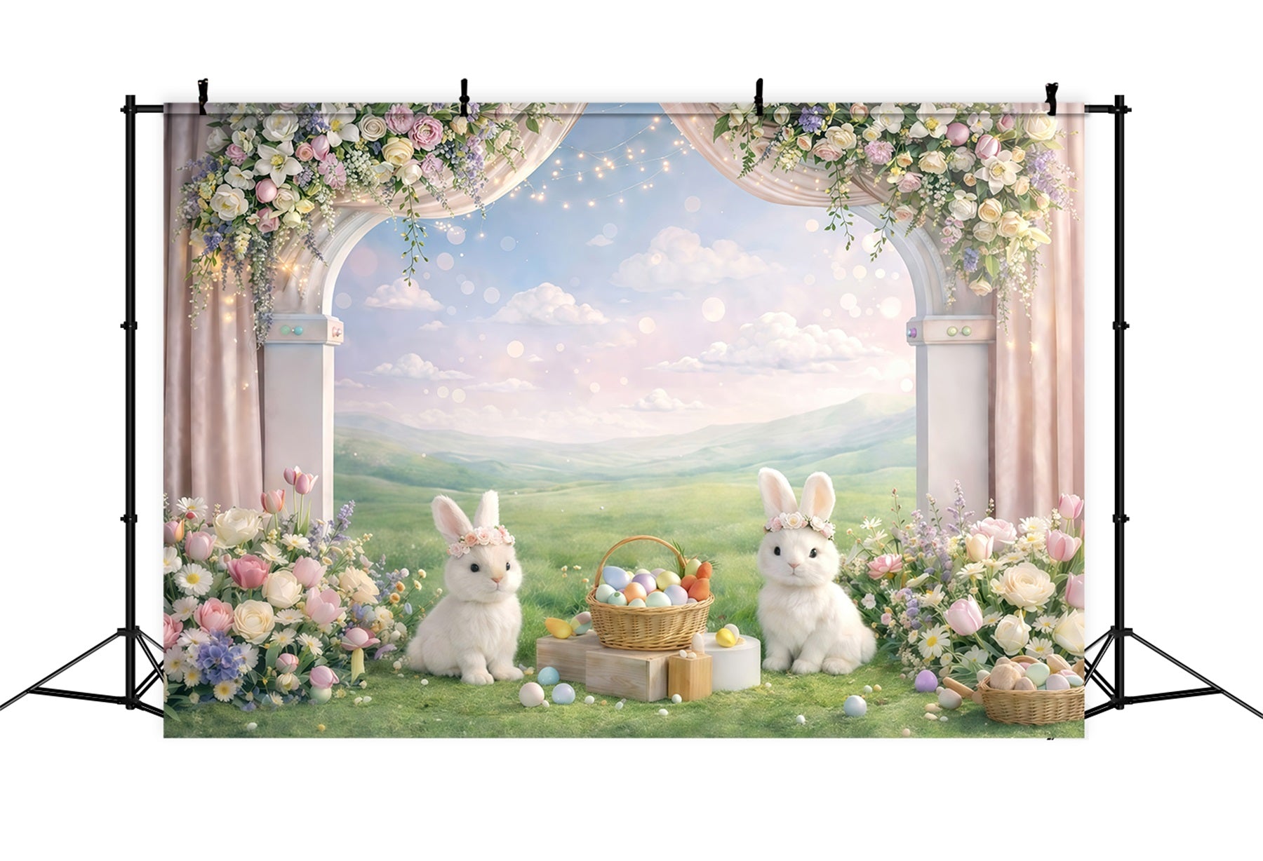 Bunny Backdrop Ideas Garden Arch Bunny Meadow Easter Photography Backdrop GQ61-41