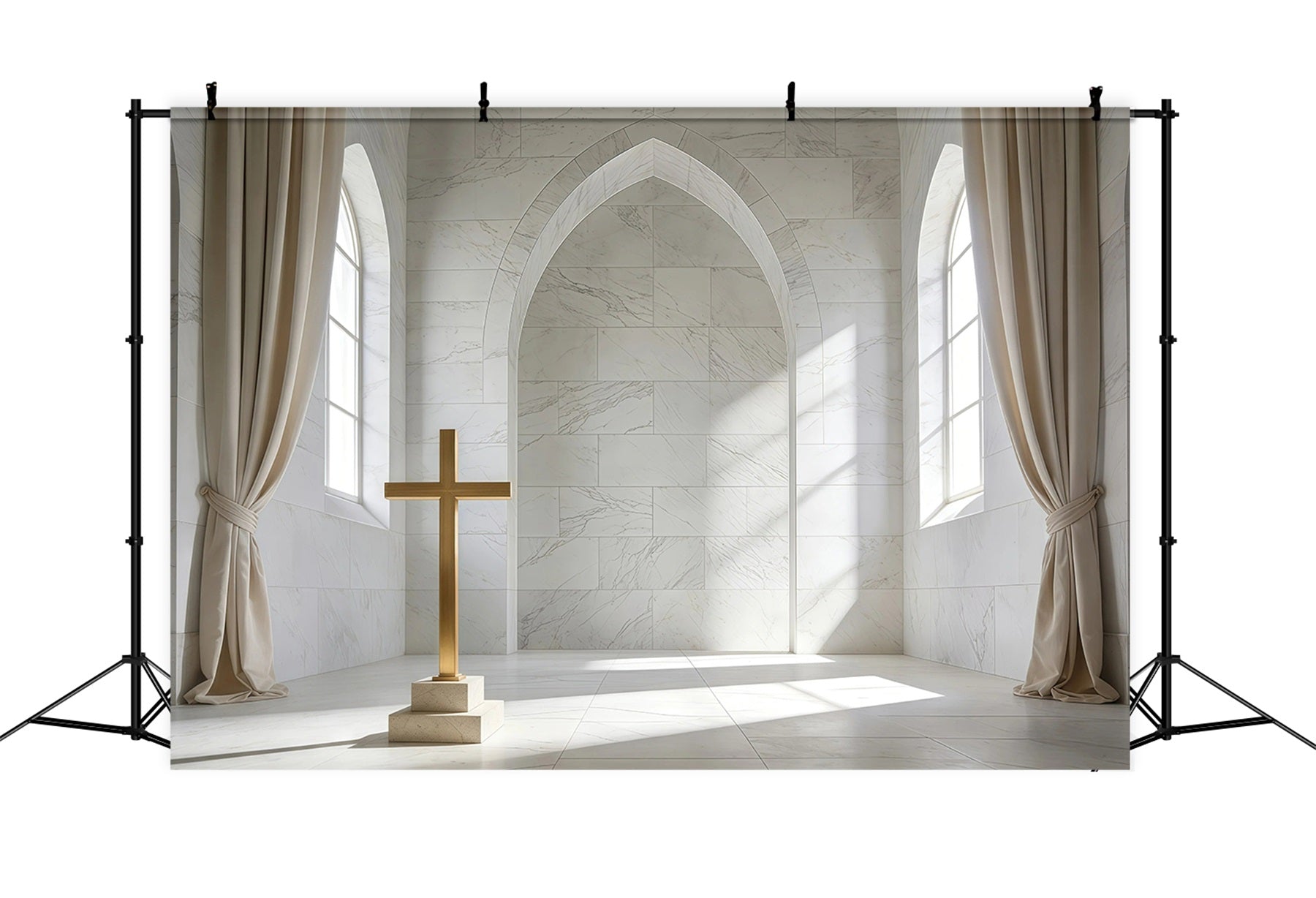 Easter Church Backdrop Religious Sacred Cross Window Easter Backdrop 10x10 GQ61-51