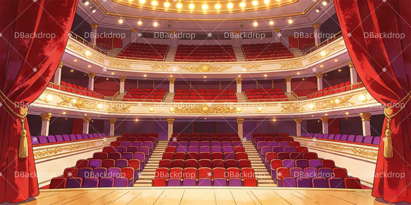 Performance Backdrop Theatre Interior Broadway Stage Backdrop GQ63-T82