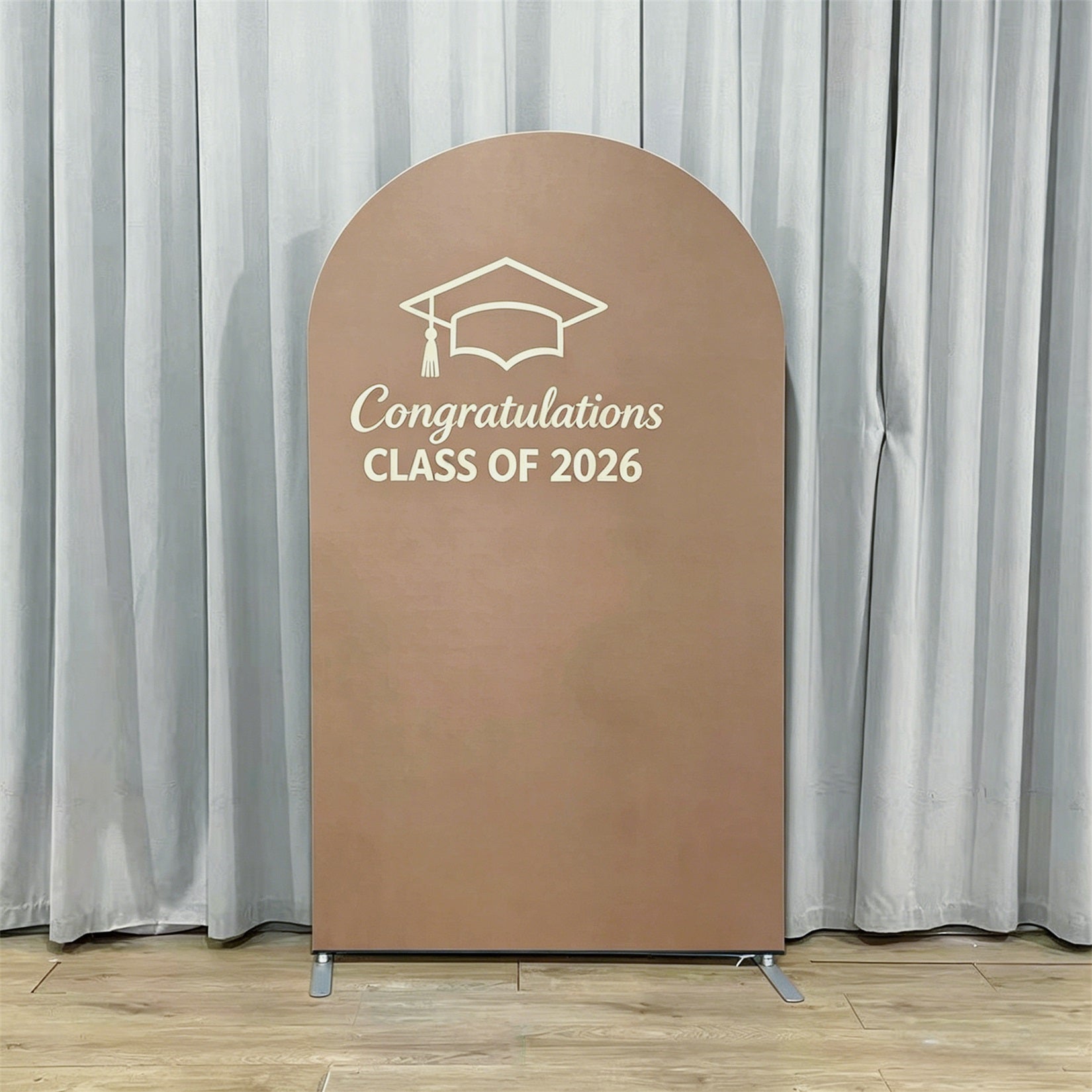 Class of 2026 Arch Backdrop Terracotta Minimalist Cap Personalized Class of 2026 Arch Backdrop GQ64-20