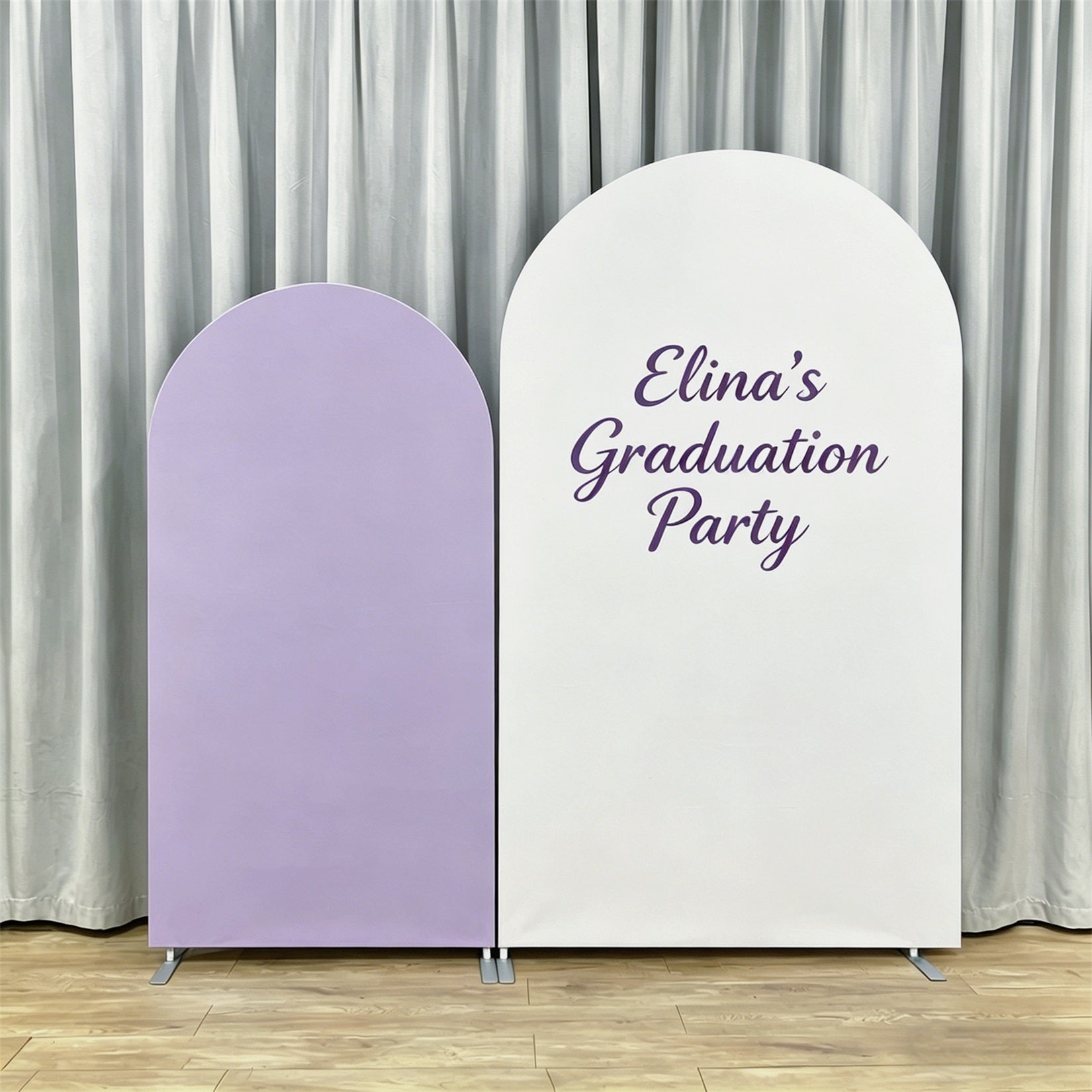 Graduation Party Backdrop Lavender White Dual Party Accent Custom Graduation Party Backdrop GQ64-30
