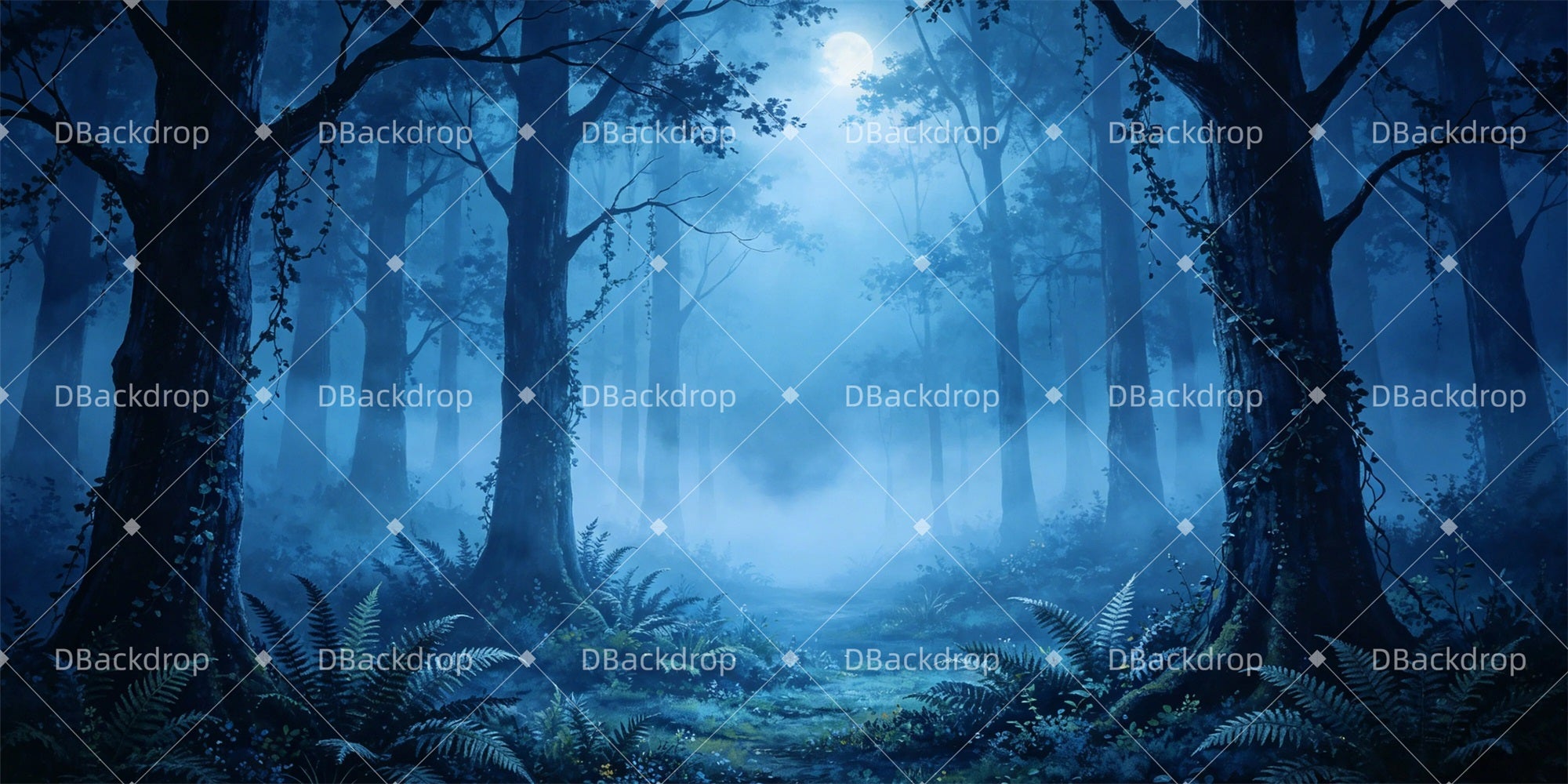 Scenic Backdrops Dark Enchanted Forest Large Stage Backdrops GQ65-T18