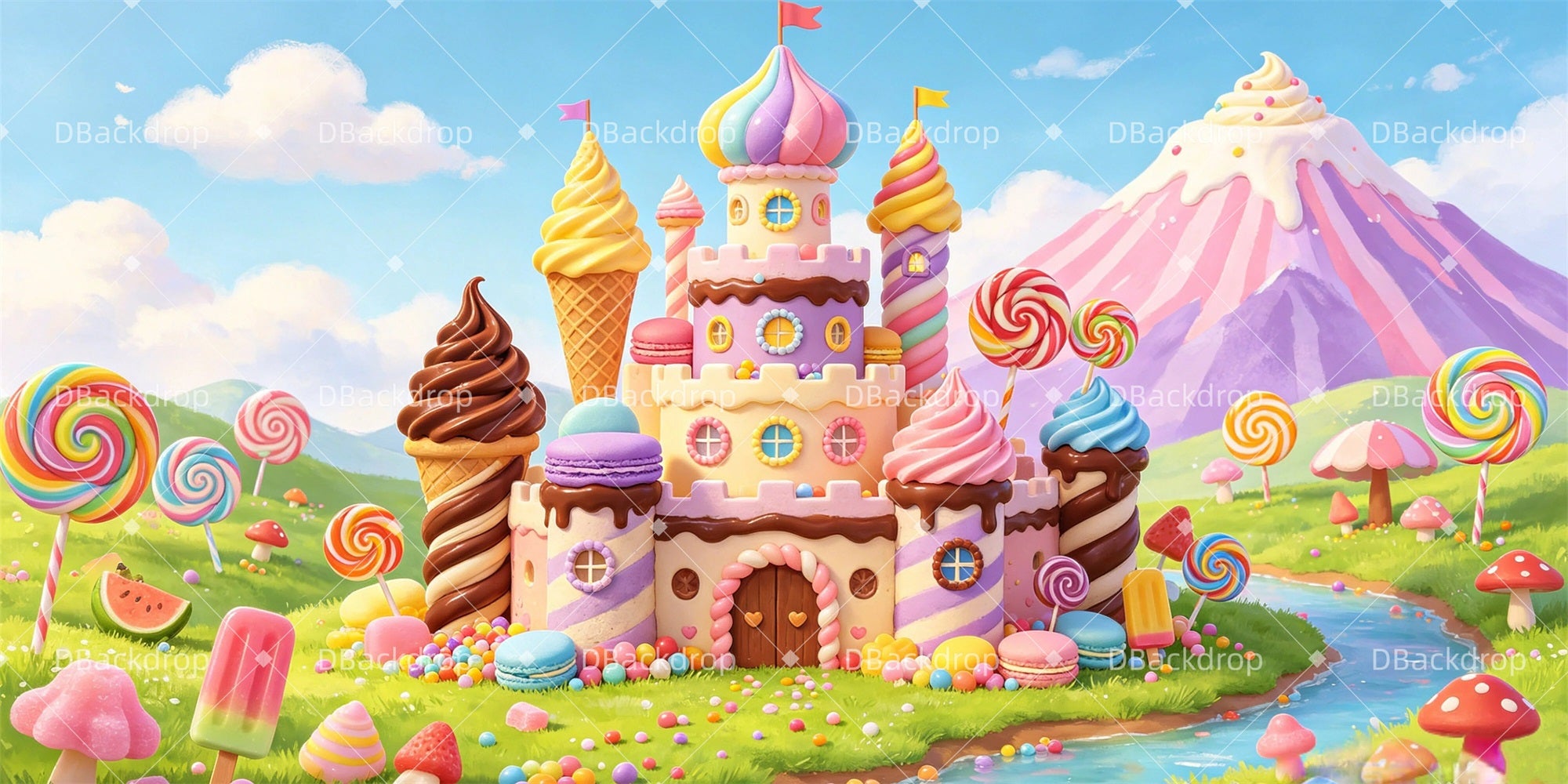 Performance Backdrop Candy Garden School Play Backdrops GQ65-T5