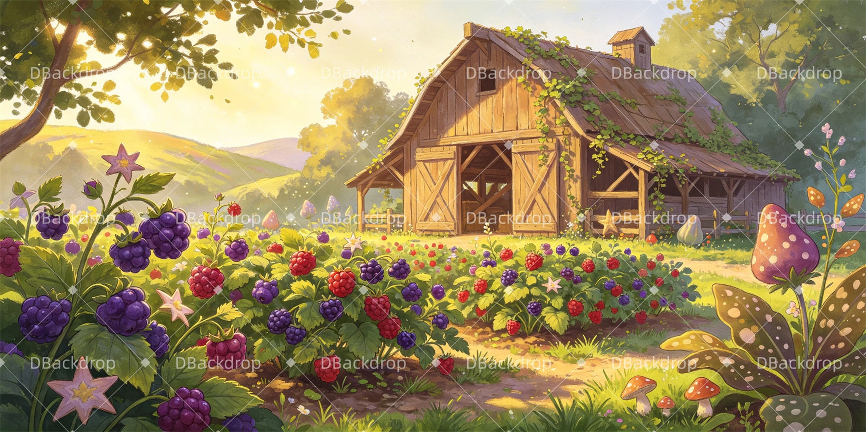 Stage Backdrops Yokumberry Farm School Play Backdrops GQ66-T33