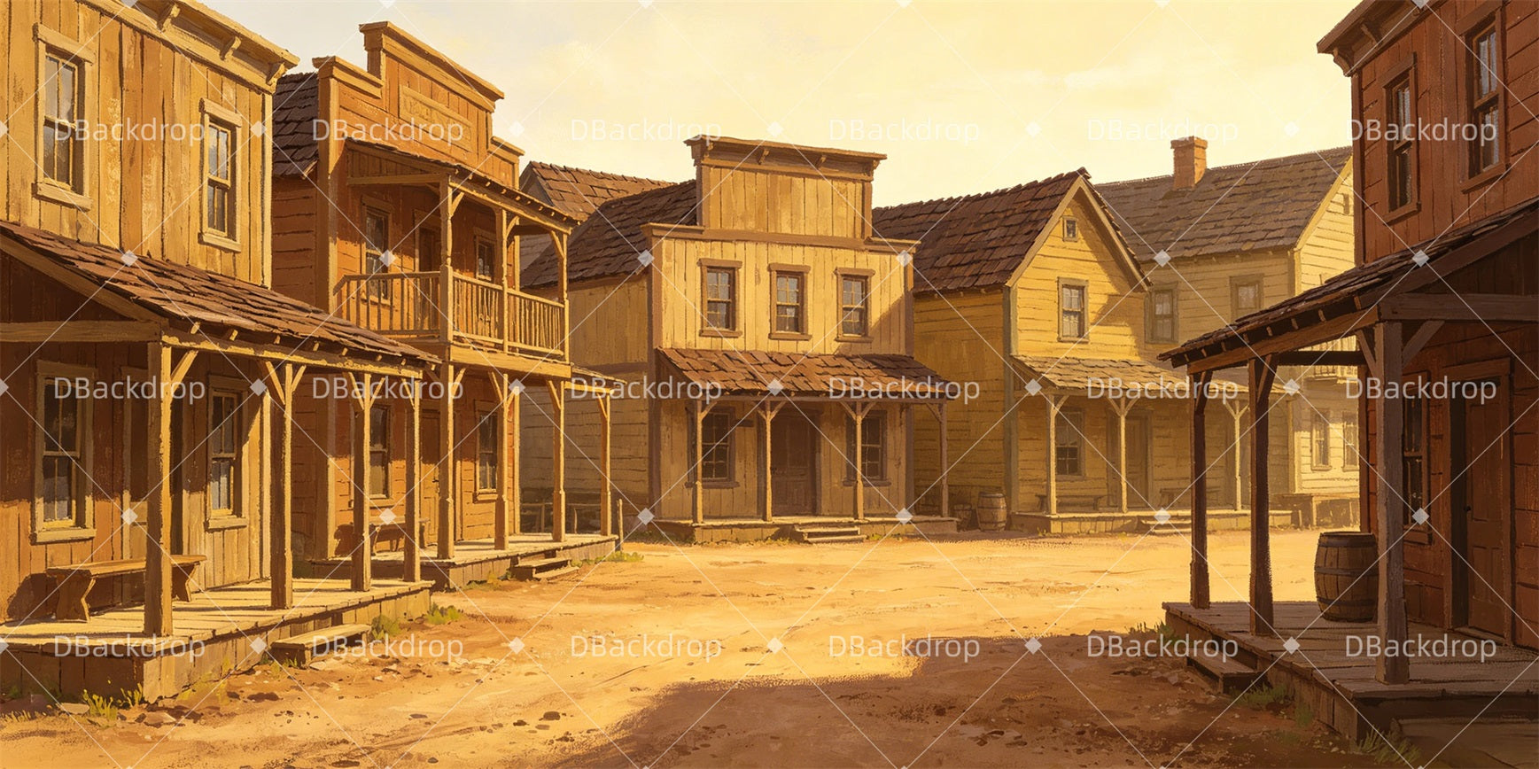Theater Backdrops Rural Town Square Stage Backdrop Ideas GQ66-T36