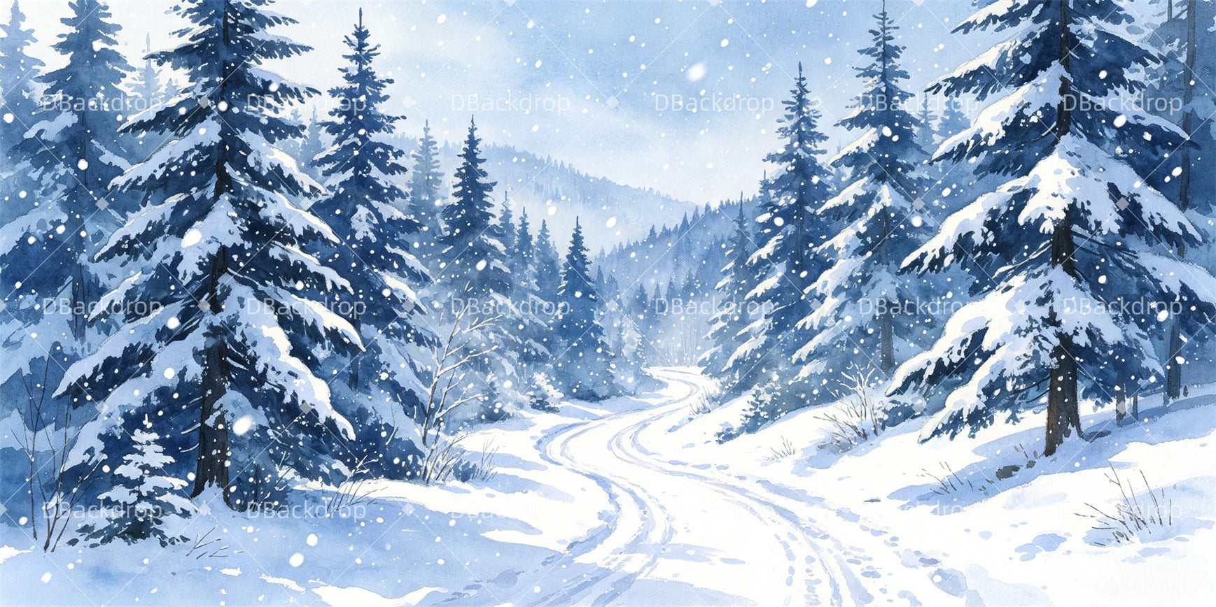 Forest Stage Backdrop Snowy Forest Trail Performance Backdrop GQ66-T52
