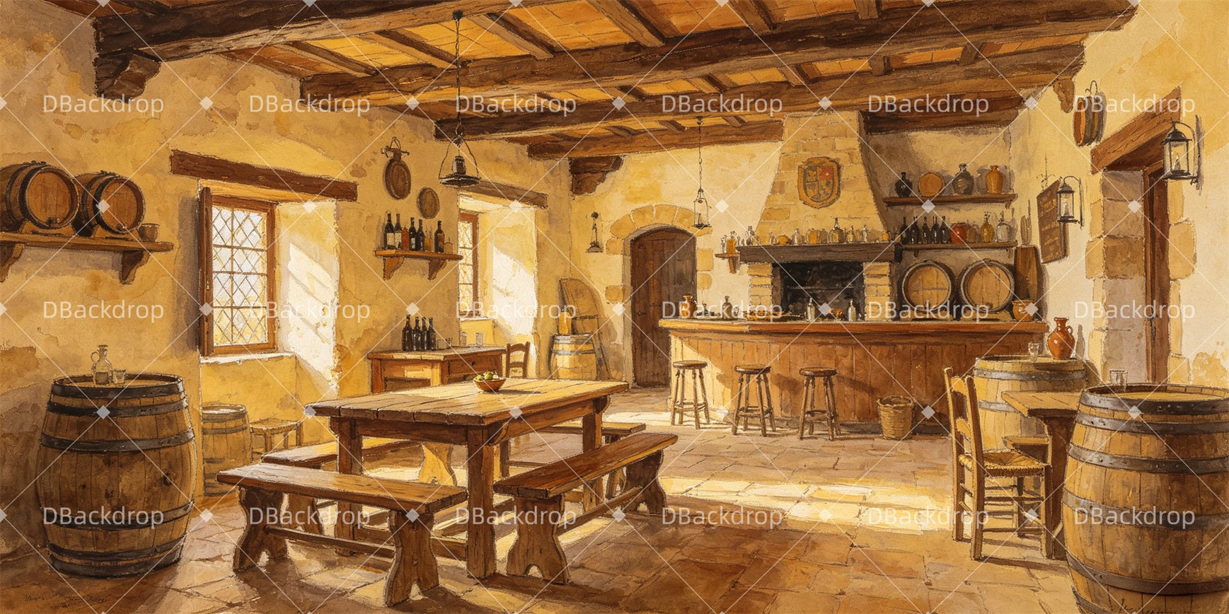 Theater Stage Backdrop Inn of La Mancha Performance Backdrops GQ66-T73