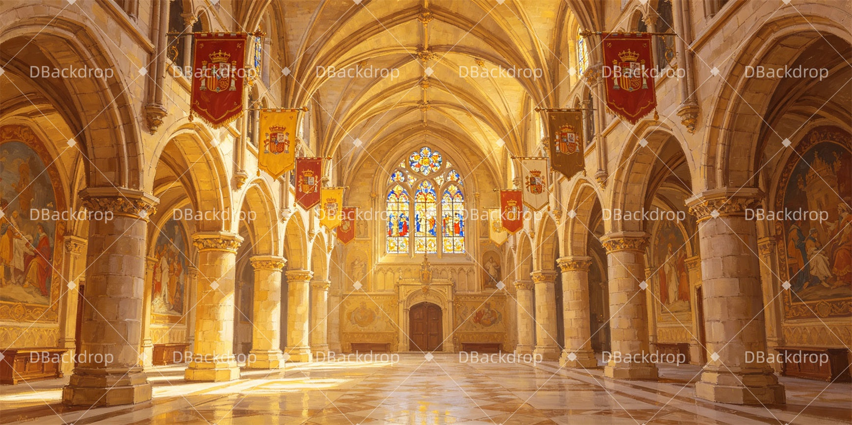 Cheap Theater Backdrops Castle of the Duke Church Stage Backdrops GQ66-T78