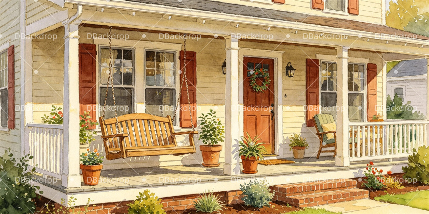 Backdrop For Theater Front Porch Scene Stage Backdrop Ideas GQ66-T82