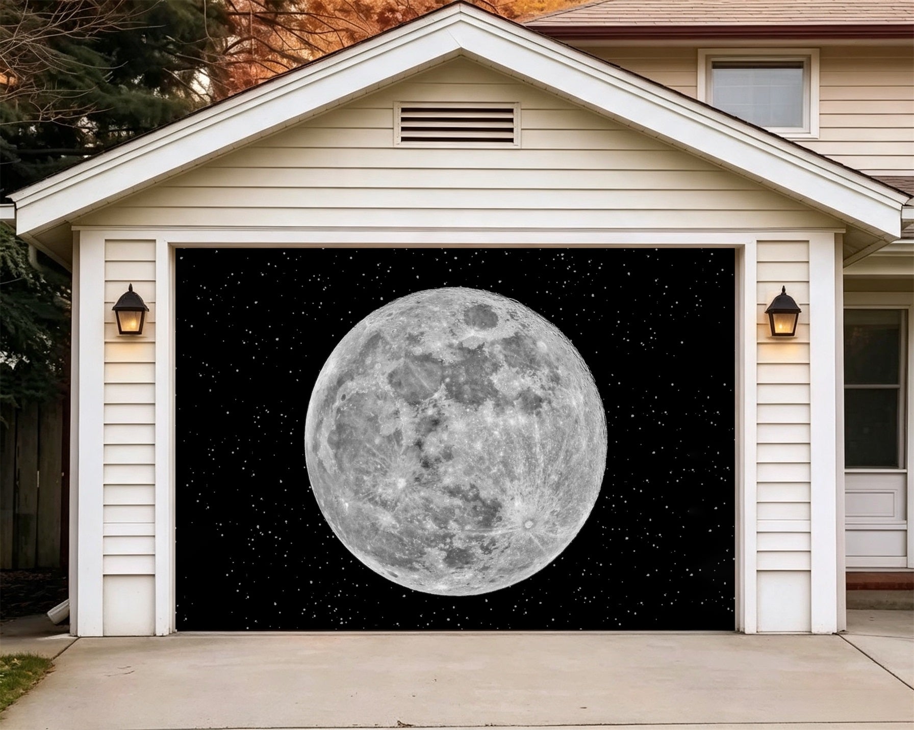 Halloween Giant Full Moon Starscape Large Halloween Garage Door Banner GQ67-11-1 car