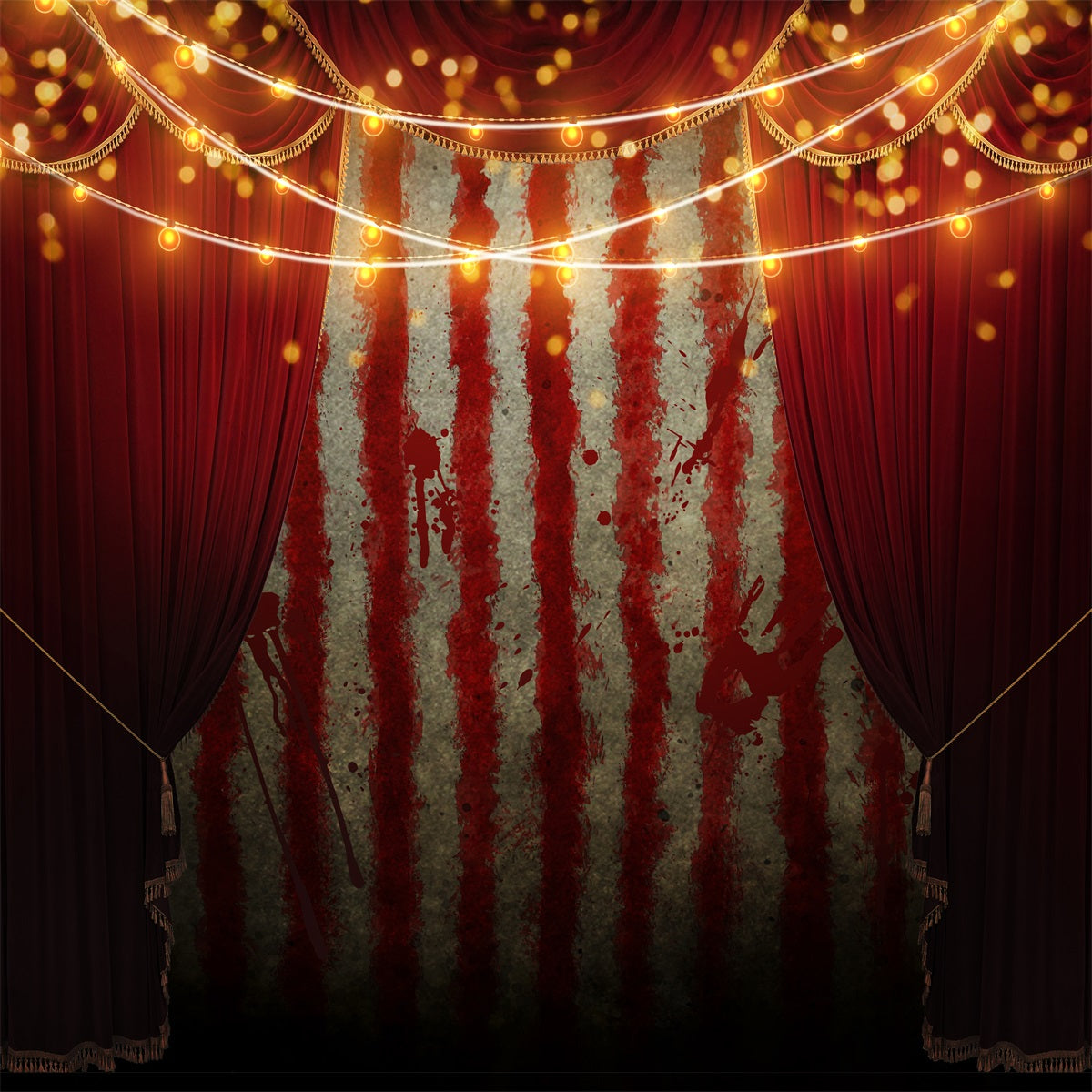Halloween Bloody Circus Curtain Backdrop Garage Door Halloween Banner GQ67-16