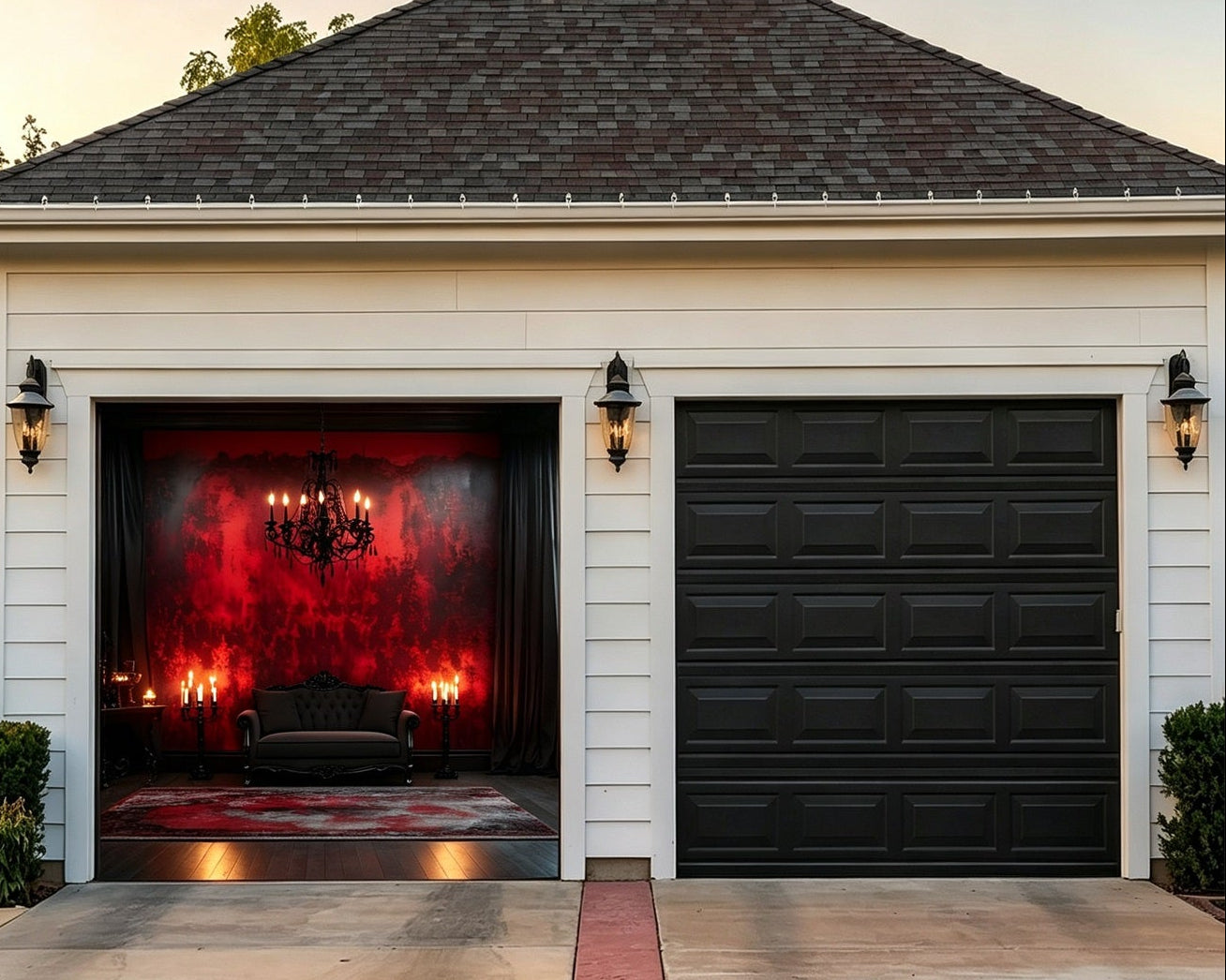 Halloween Garage Door Decoration Crimson Gothic Candle Lounge GQ67-3-1 car
