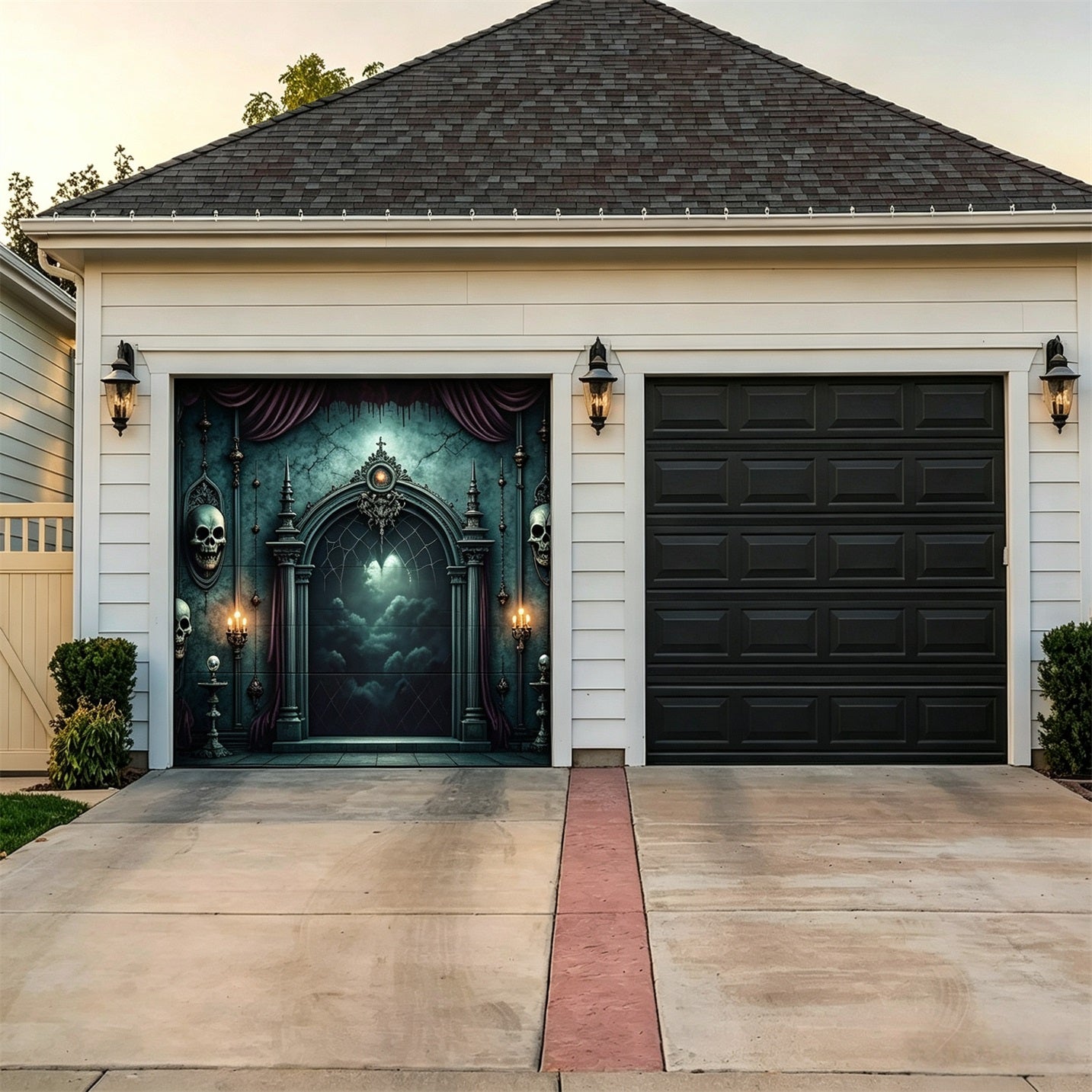 Halloween Skull Gothic Portal Backdrop Outdoor Garage Door Banner GQ67-34