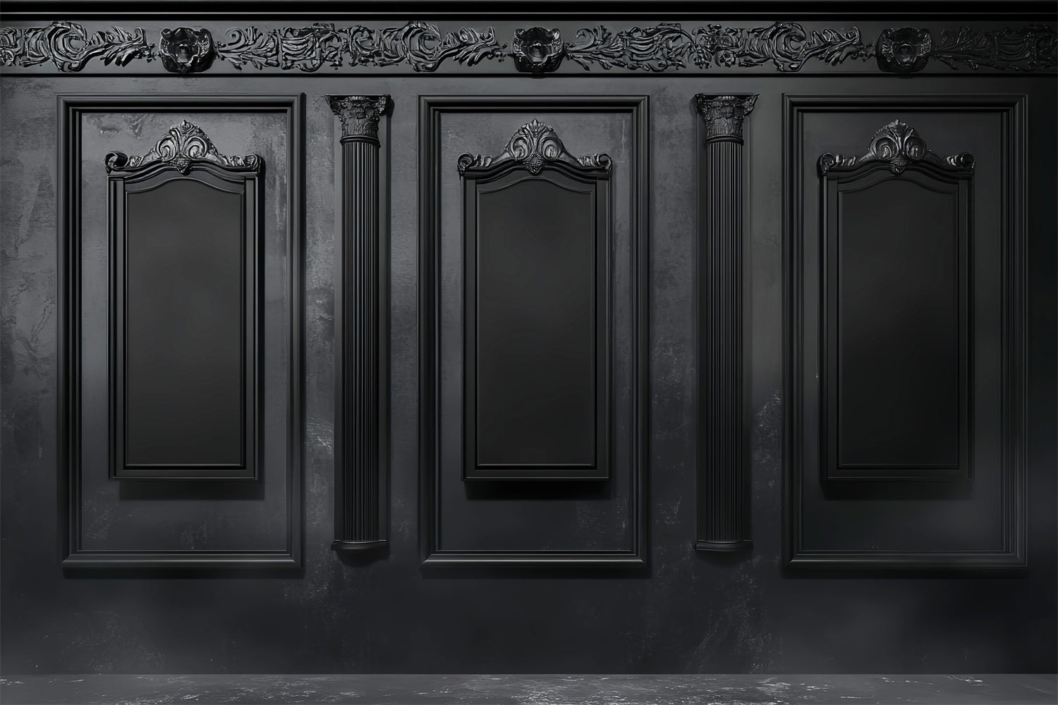 Halloween Ornate Black Gothic Doors Garage Door Backdrop GQ67-42