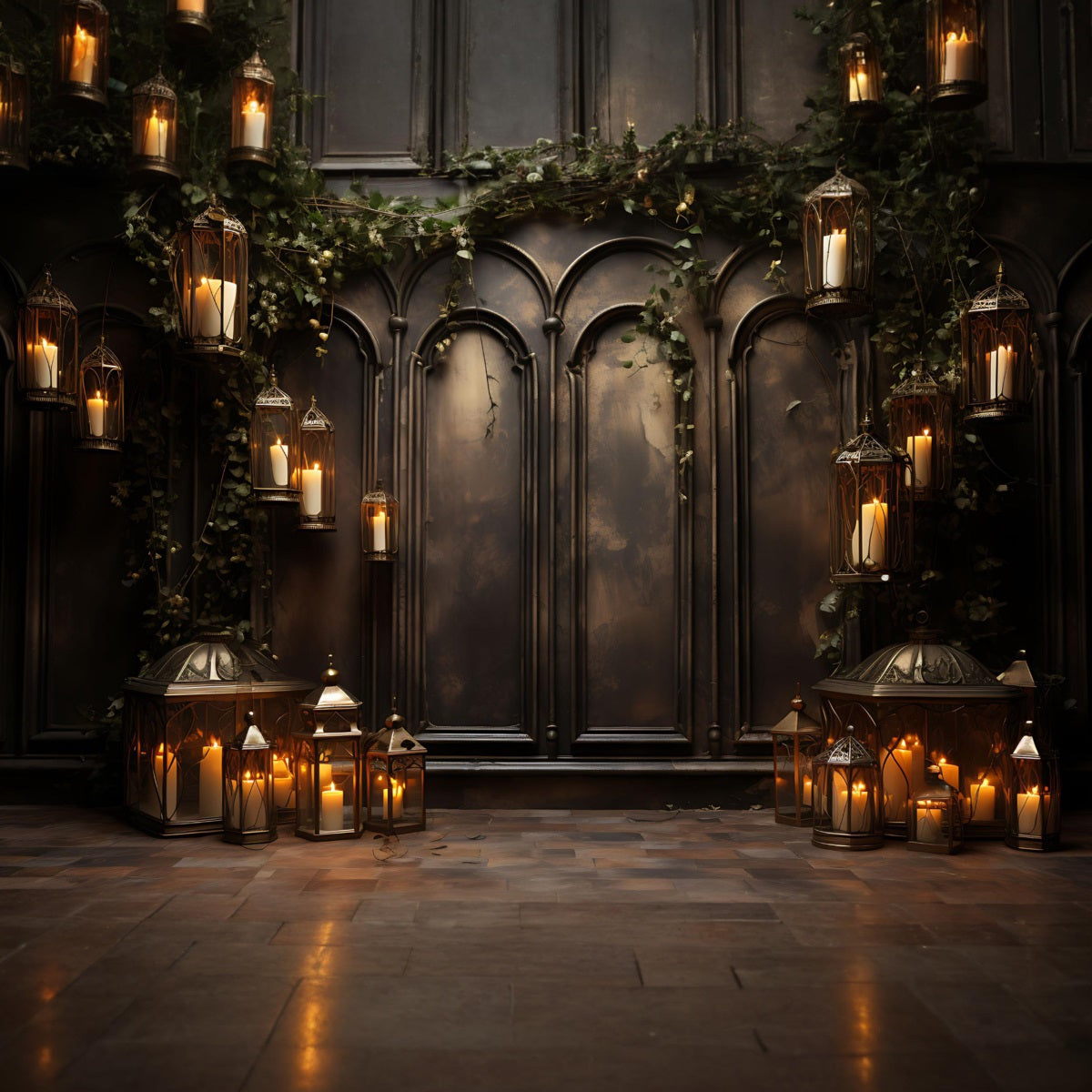 Halloween Gothic Candle Lantern Gallery Backdrop Garage Door Decor GQ67-47