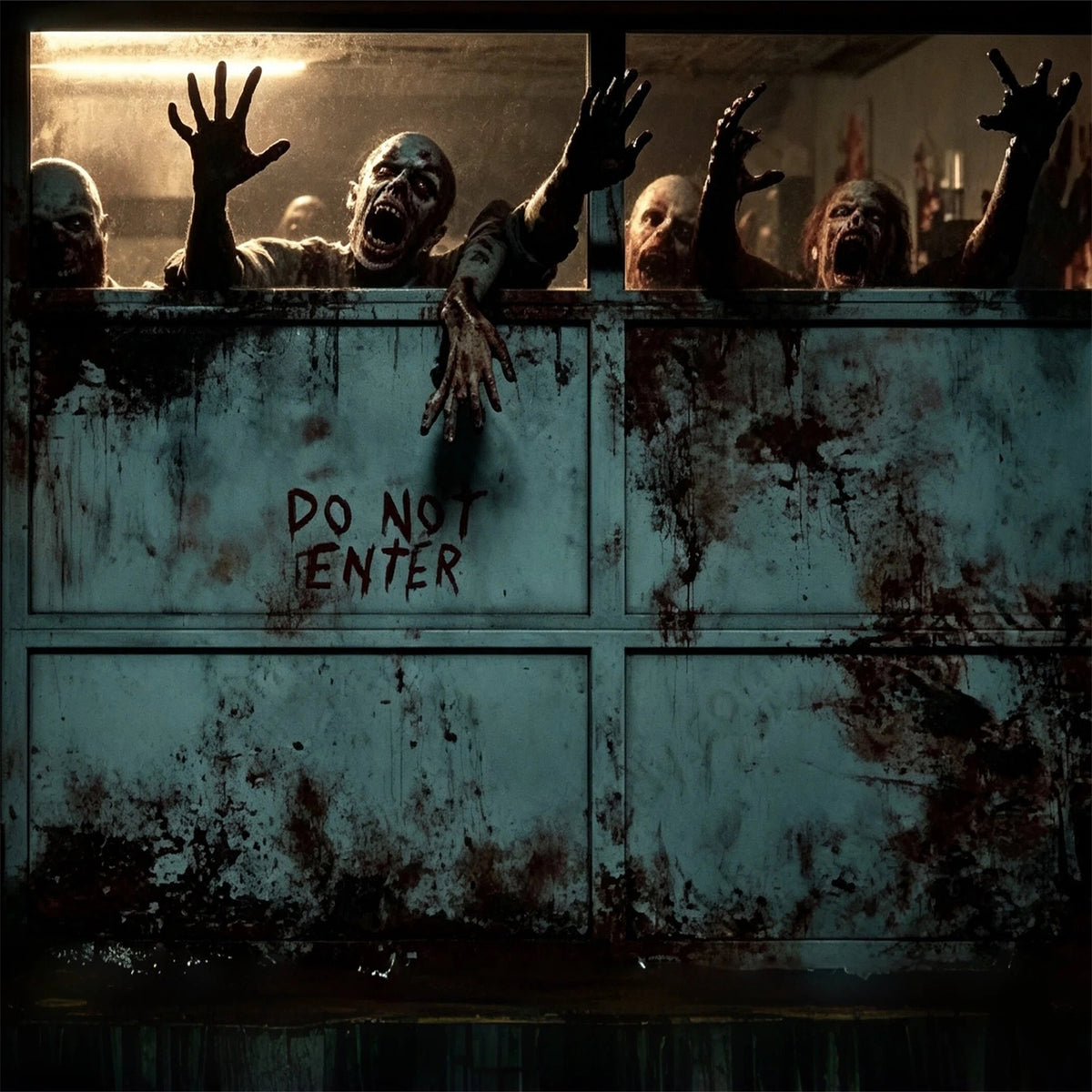 Zombie Halloween Garage Door Decor Bloody Ward Barricade Halloween Garage Door Cover GQ67-51-1 car