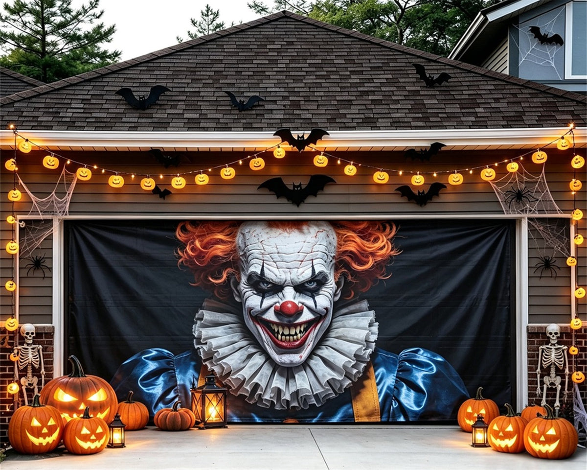 Clown Halloween Garage Door Cover Sinister Redhaired Halloween Garage Door Decor GQ67-77-2 car