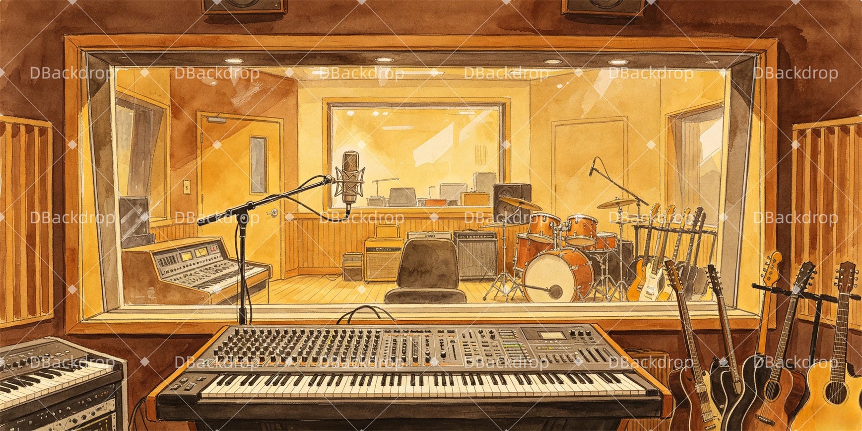Musical Backdrop Recording Session Room Professional Stage Backdrops GQ67-T12