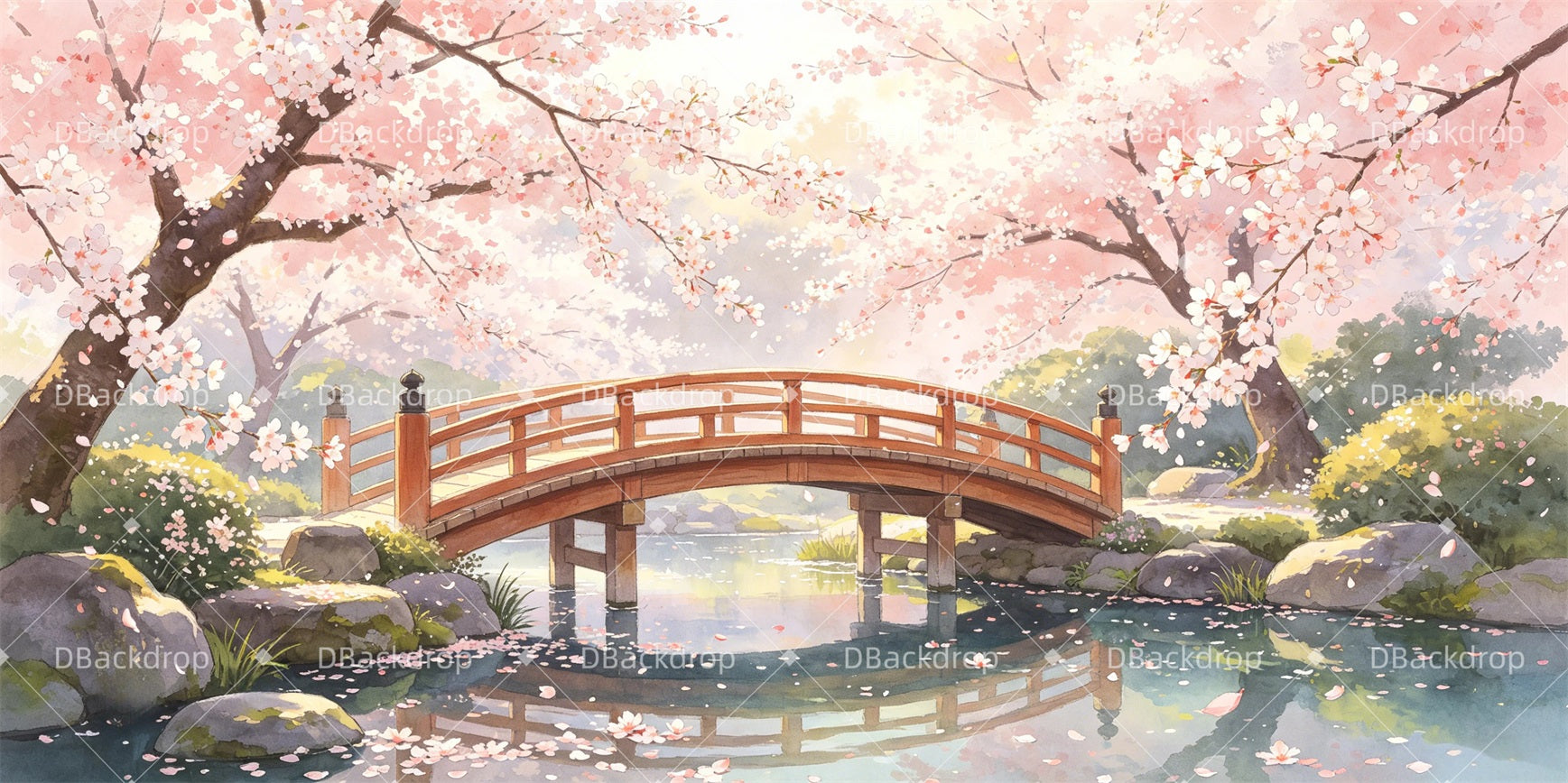 Scenery Backdrops For Theater Garden Bridge Stage Backdrop GQ67-T37