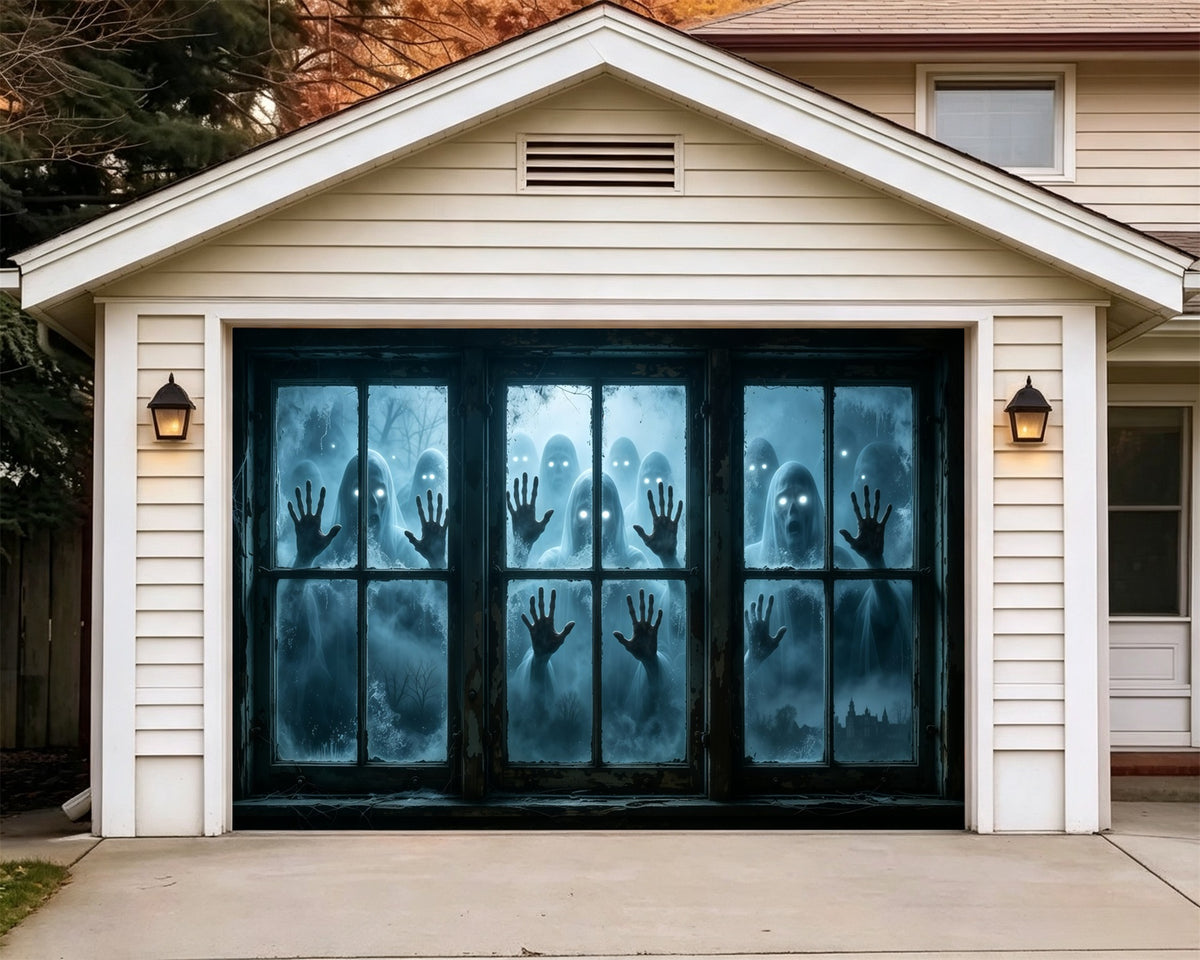 Zombie Halloween Garage Door Decor Glowing Ghost Haunted Window Halloween House Garage Decorations GQ68-11-1 car