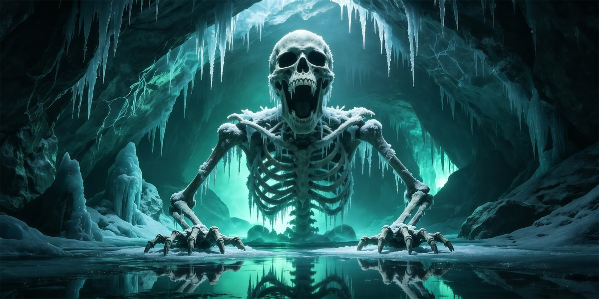 Creepy Halloween Garage Door Decor Frozen Skeleton Ice Cave Halloween Porch Garage Door Decor GQ68-19-2 car