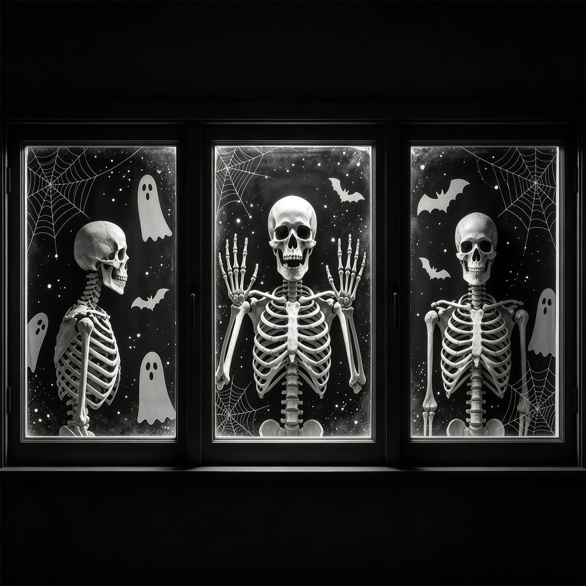 Skeleton Halloween Garage Door Cover Skeleton Ghost Cobweb Window Full Size Halloween Garage Door Cover GQ68-3-1 car