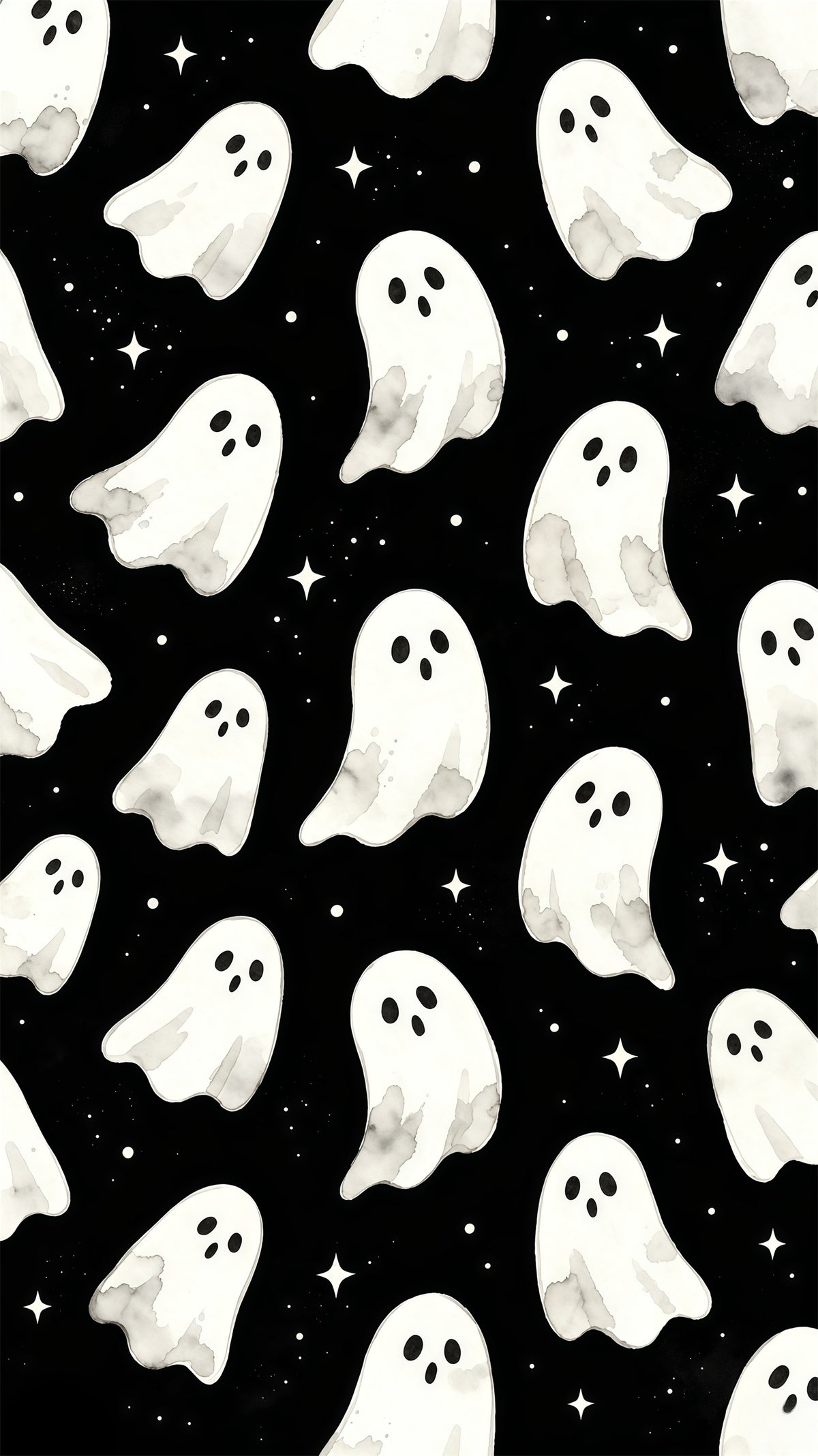 Ghost Gathering Door Watercolor Ghost Pattern Halloween Door Mural GQ68-45