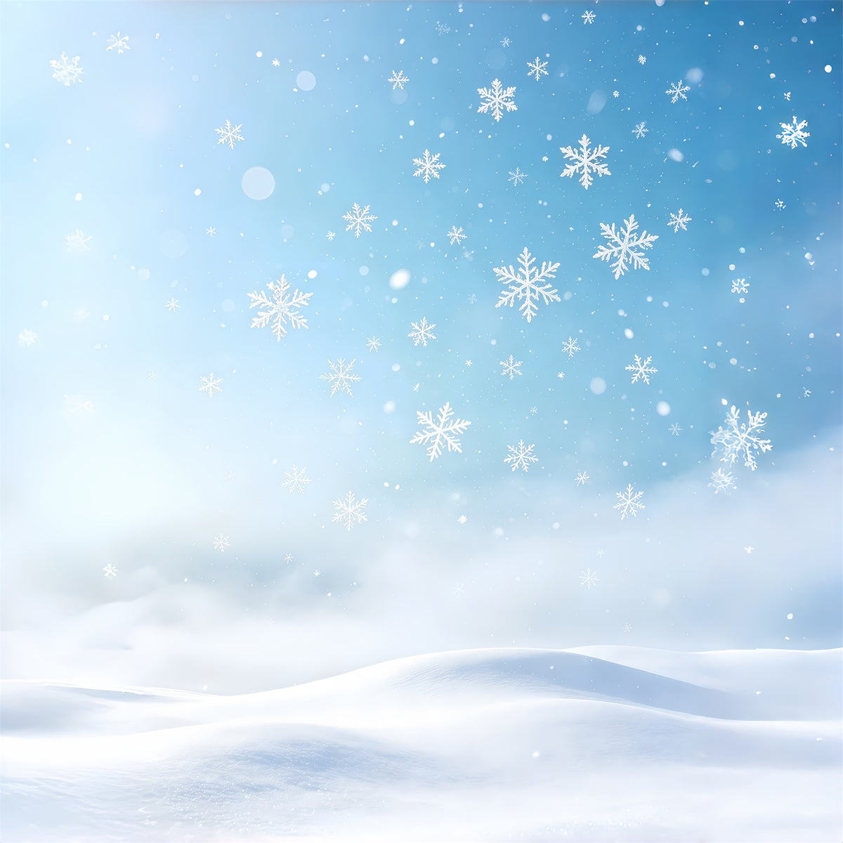 Christmas Snowflake Backdrop Snow Winter Sky Bokeh Christmas Muslin Backdrops GQ69-55